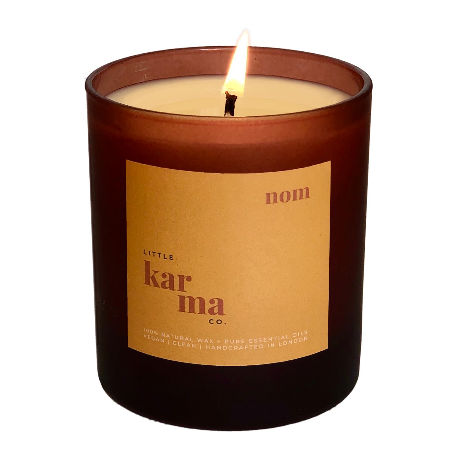 Little Karma Co. Ltd Orange Nom - Uplifting Lemongrass + Ginger Refillable Large Candle In Brown