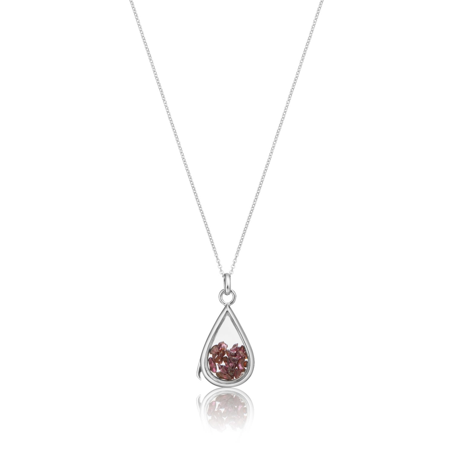 Lily & Roo Women's Sterling Silver Garnet Birthstone Teardrop Locket In Silver