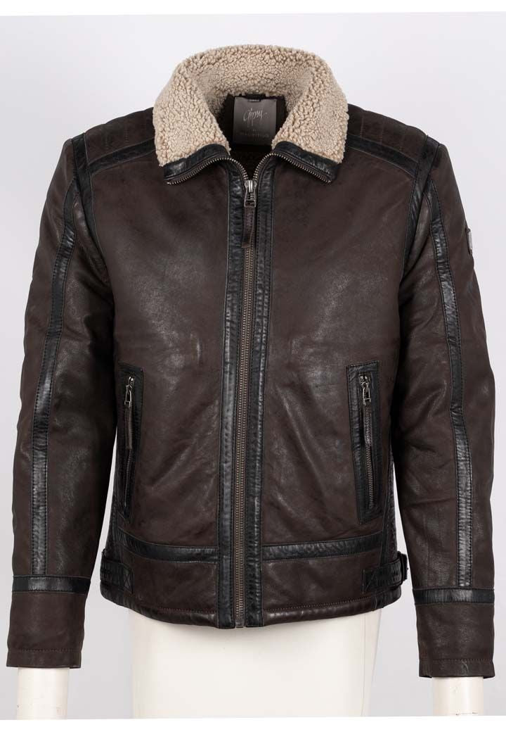 Mauritius Men's Anchorage Cf Leather Jacket, Dark Brown