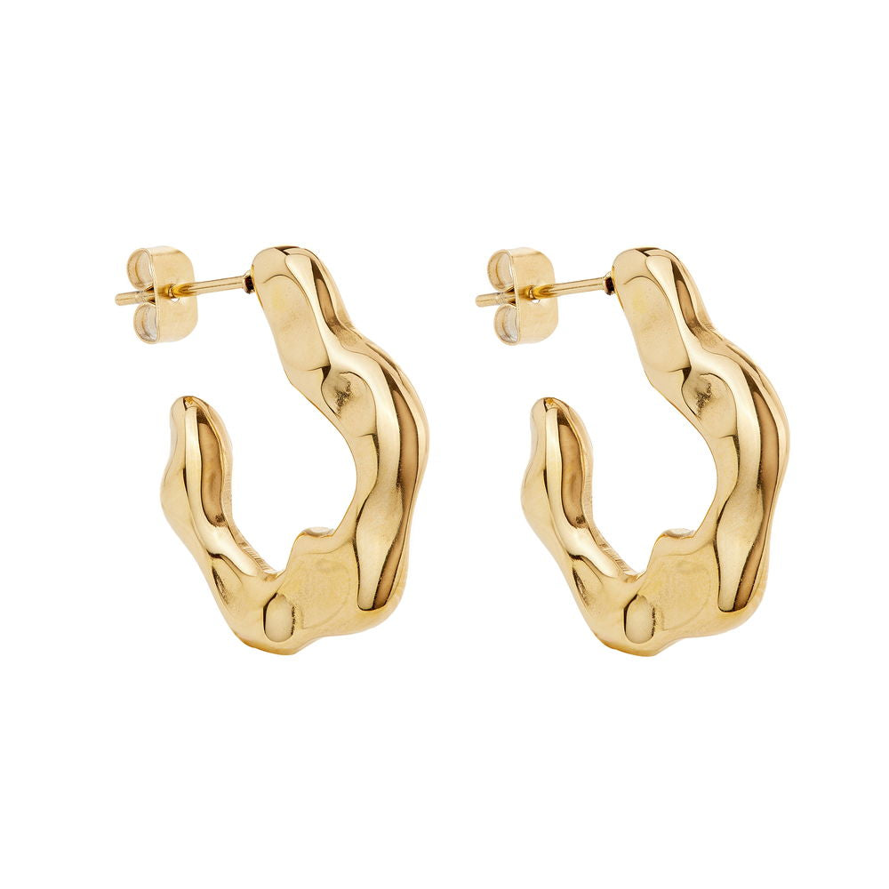Ballinger Women's Gold Lava Everyday Medium Hoops Earrings In Gold