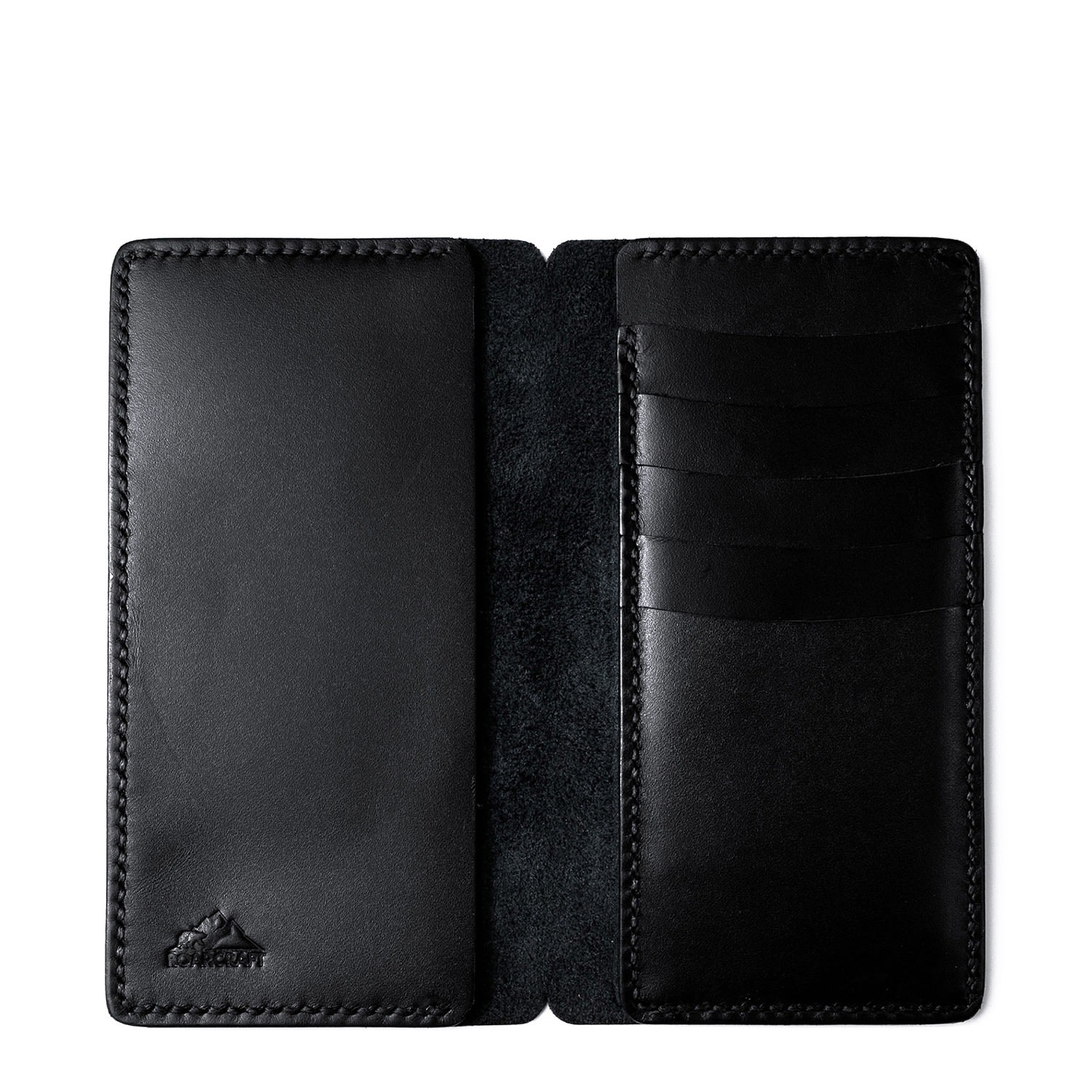 Roarcraft Men's Iphone Leather Wallet Case - Tripolis - Black In Black