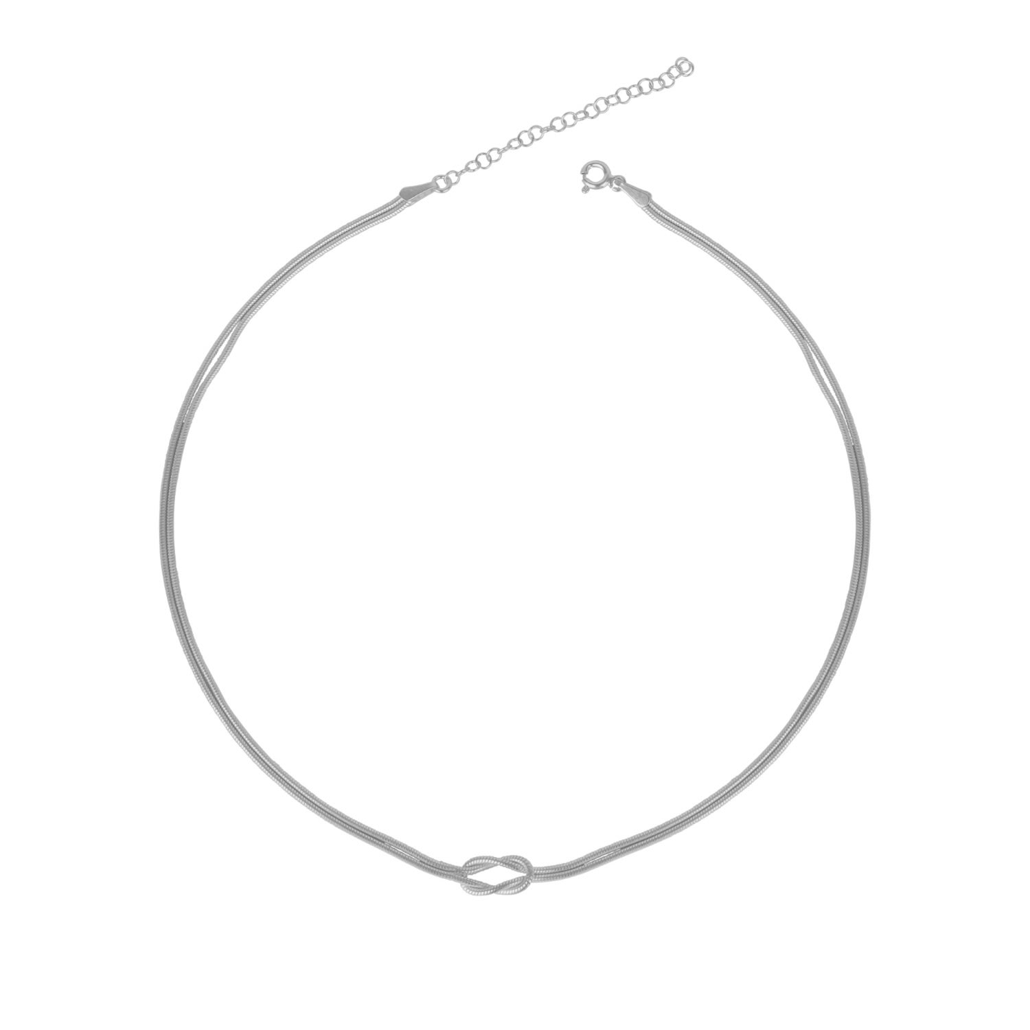 Spero London Women's Knot Chain Choker Necklace In Sterling Silver - Silver In Silver