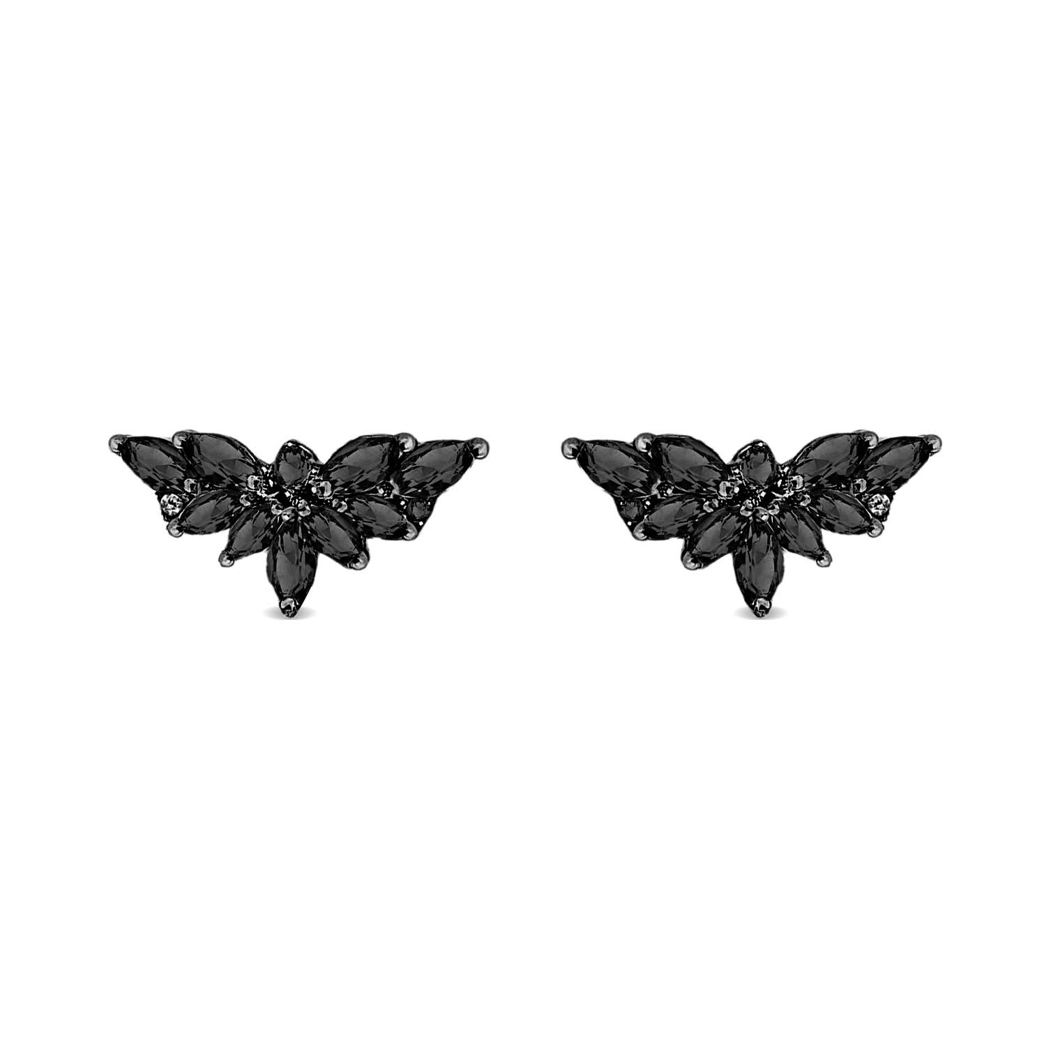 Sally Skoufis Women's Emergence Ear Climber With Man Made Cz Diamond Stimulant In Sterling Silver & Premium Black  In Black