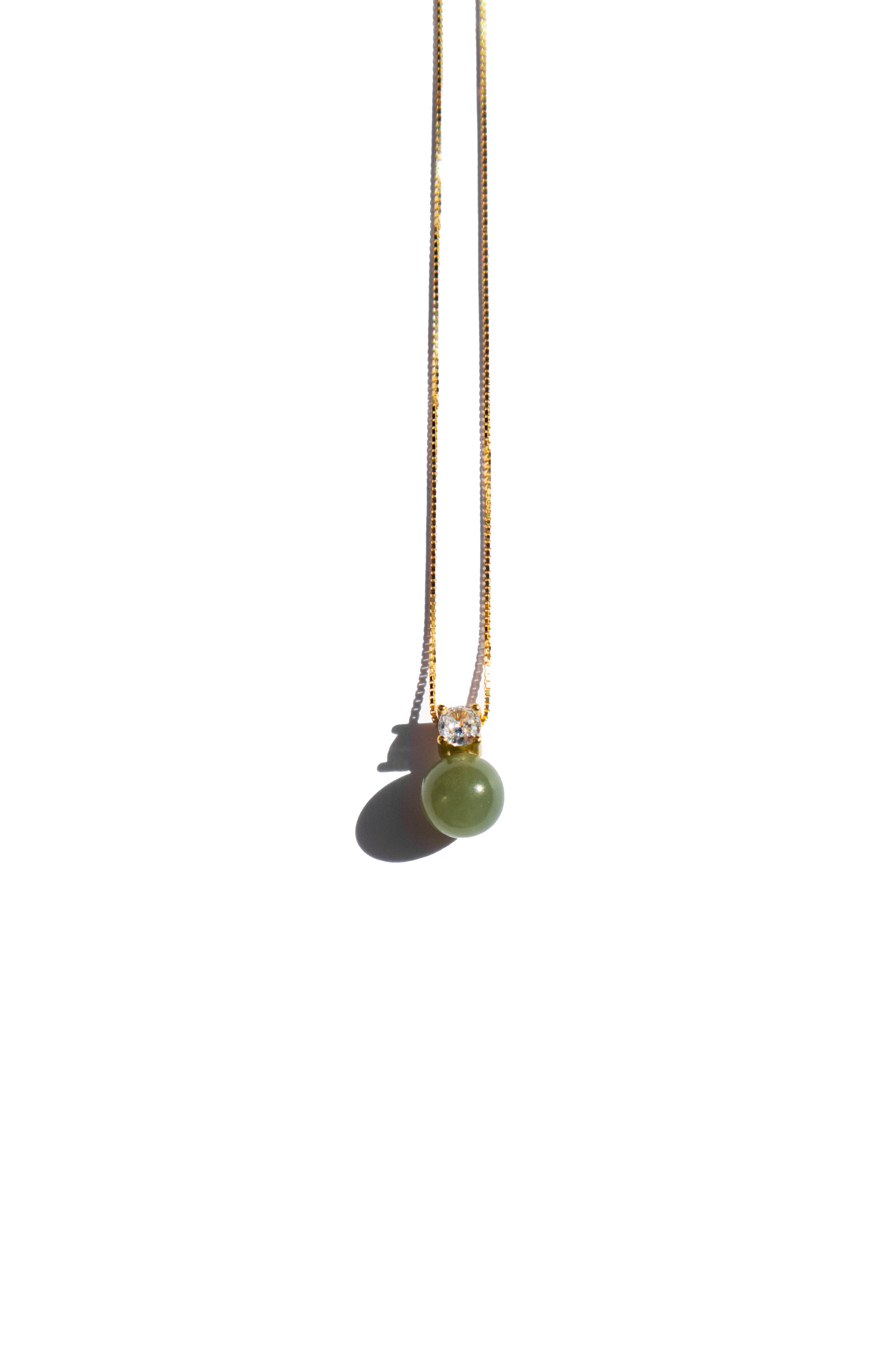 Seree Women's Esther Green Jade & Zircon Necklace In Gold