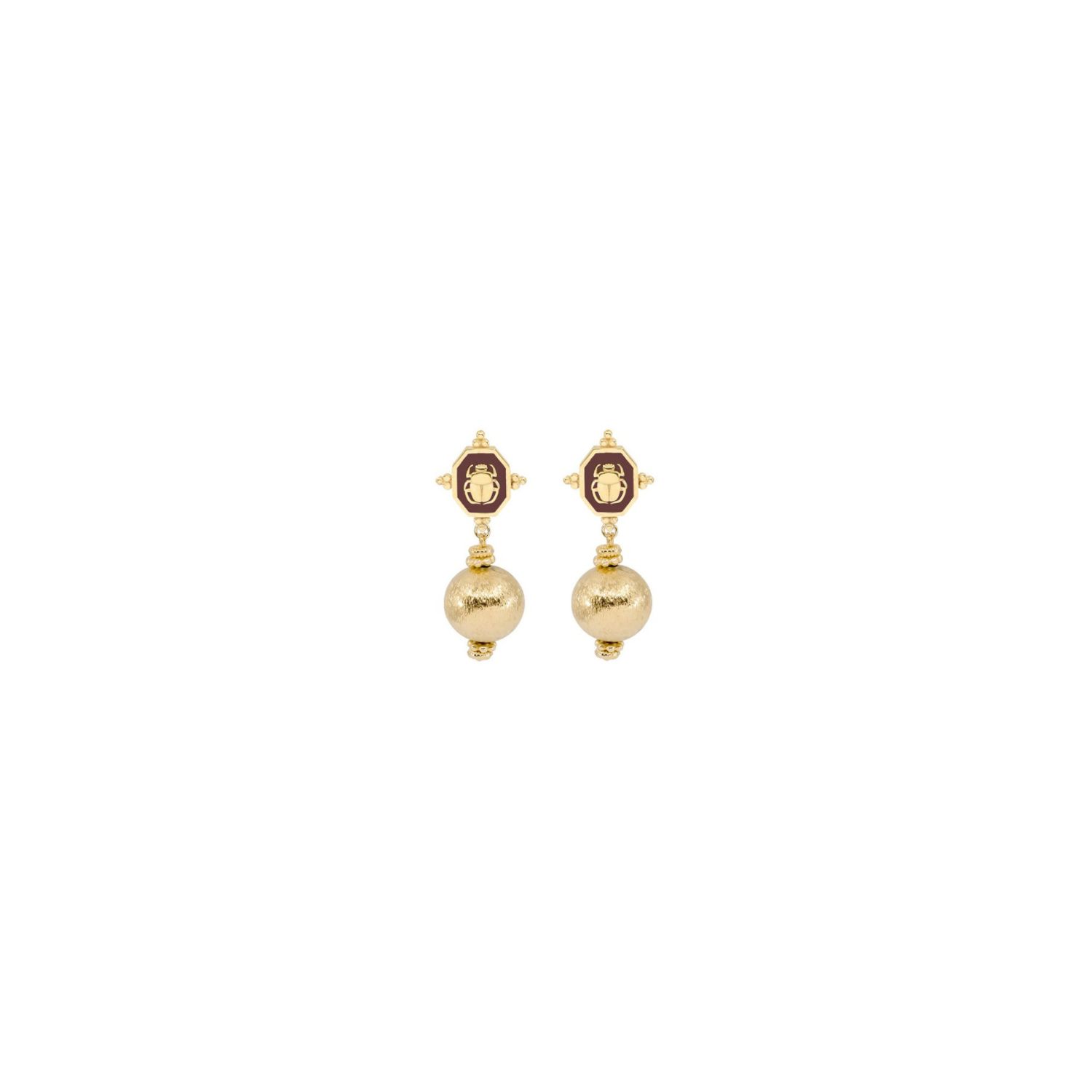 Atelier Petites Pierres Women's Gold / Brown Scaraburg - Dangle Earrings