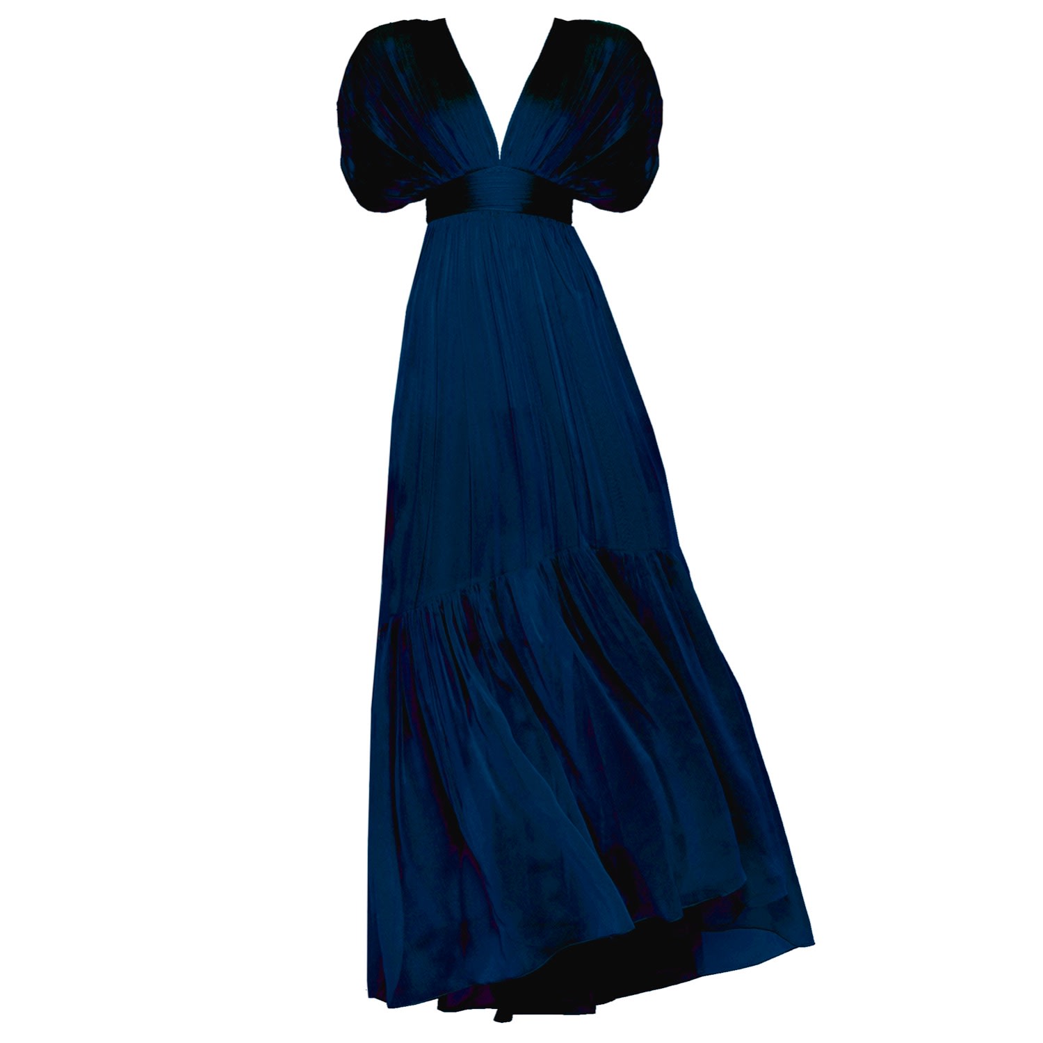 Women’s Lerena Chiffon Evening Gown Navy Blue Small Angelika Jozefczyk