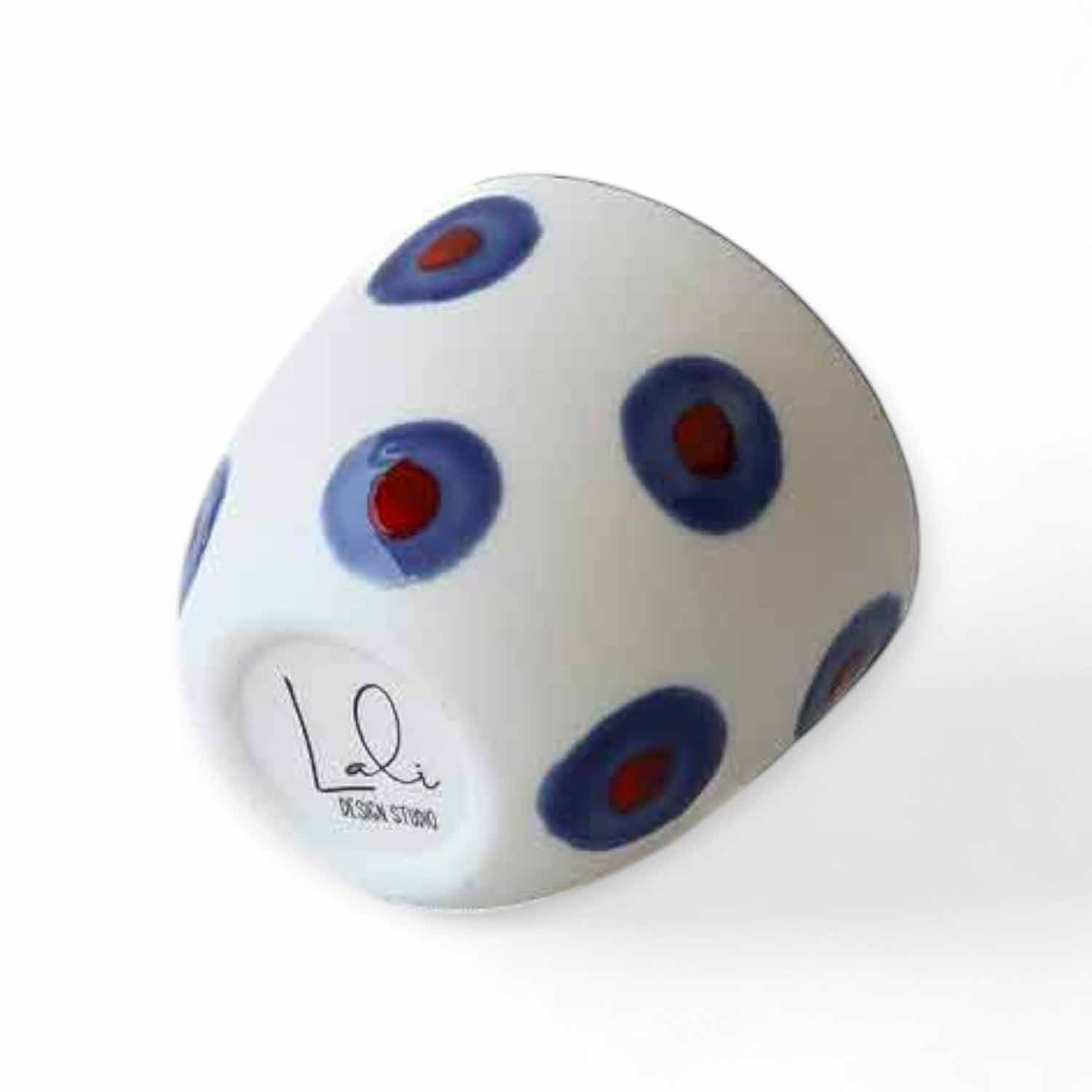 Lali Design Studio Blue / Red / White Enjoy Navy Dot Espresso Cup Porcelain In Multi