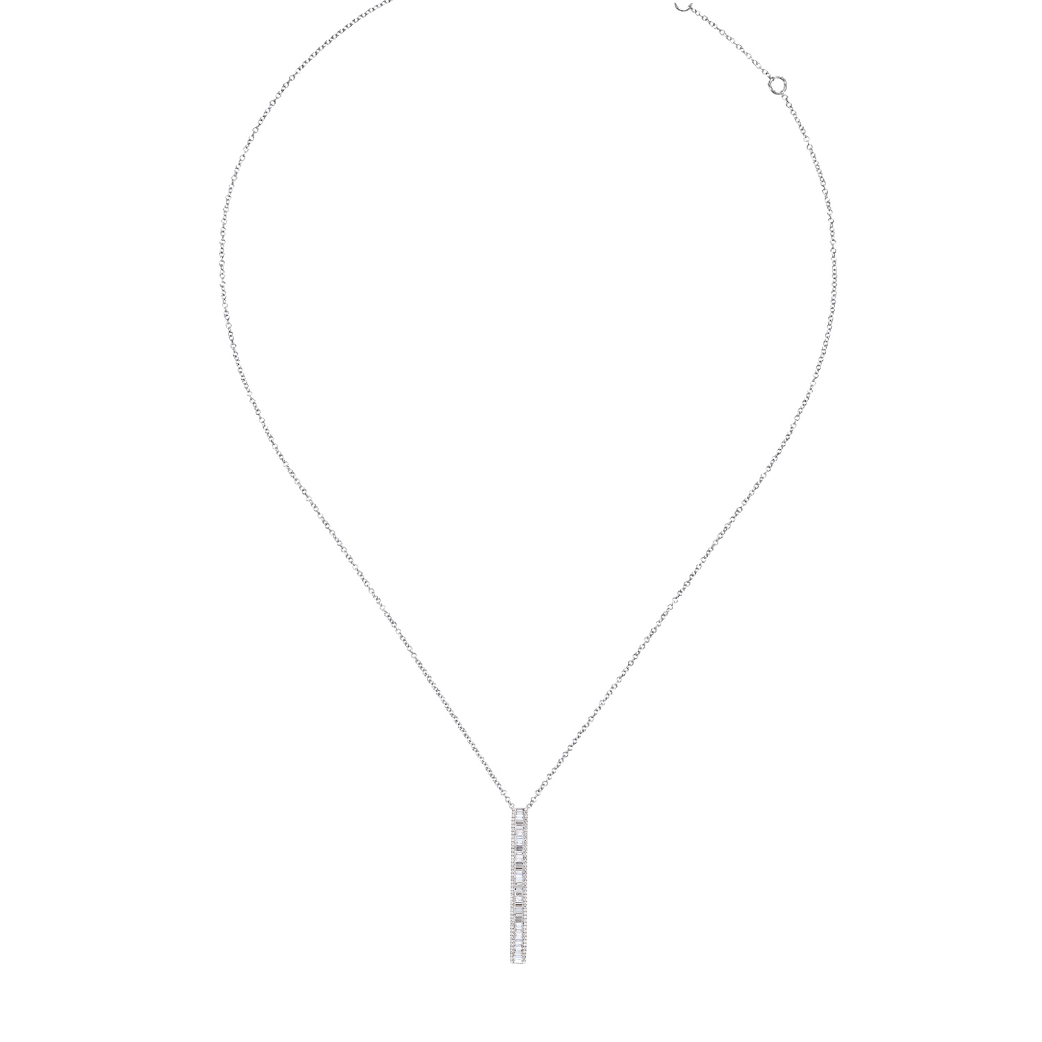 Artisan Women's White Gold With Baguette Cut Diamond Choker Necklace
