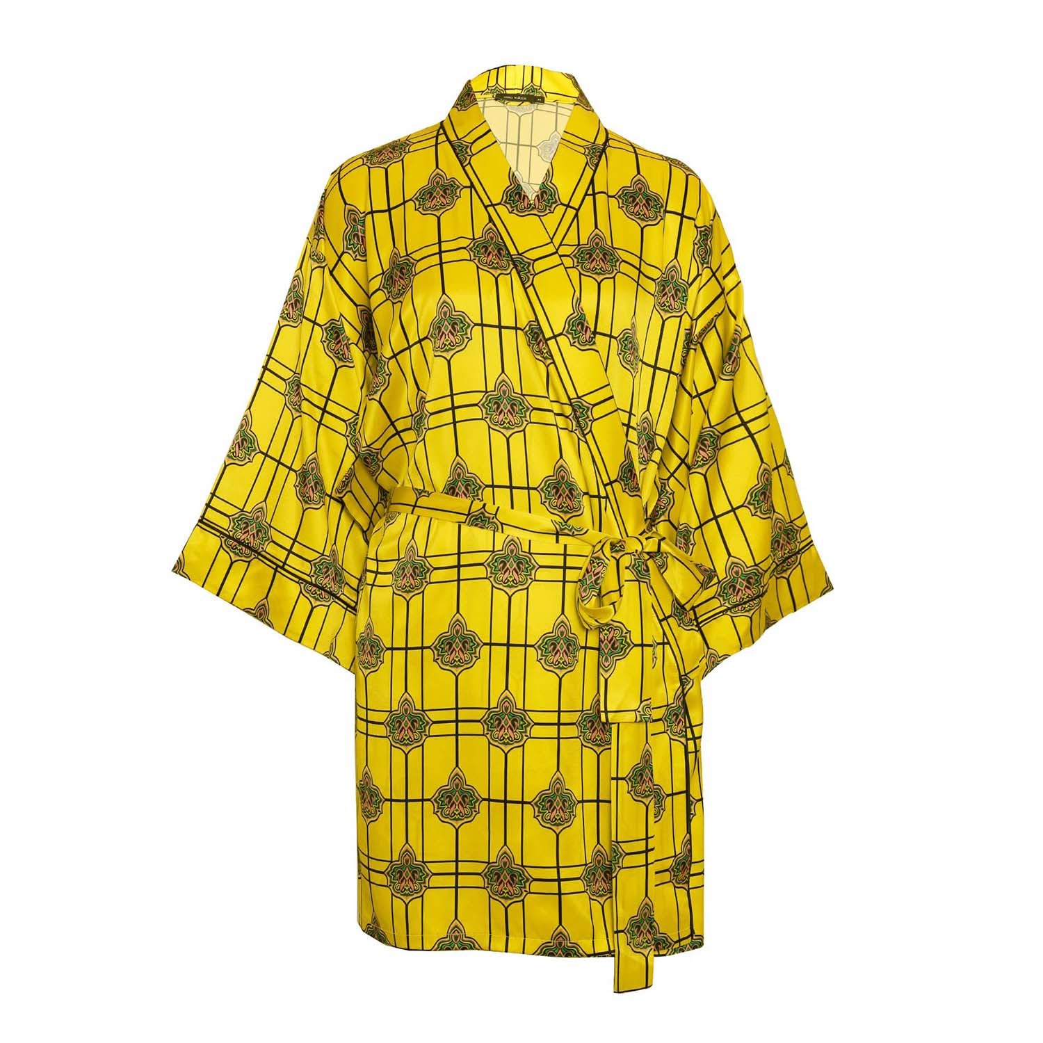 Women’s Yellow / Orange Chaa Dressing Gown Small Emma Wallace