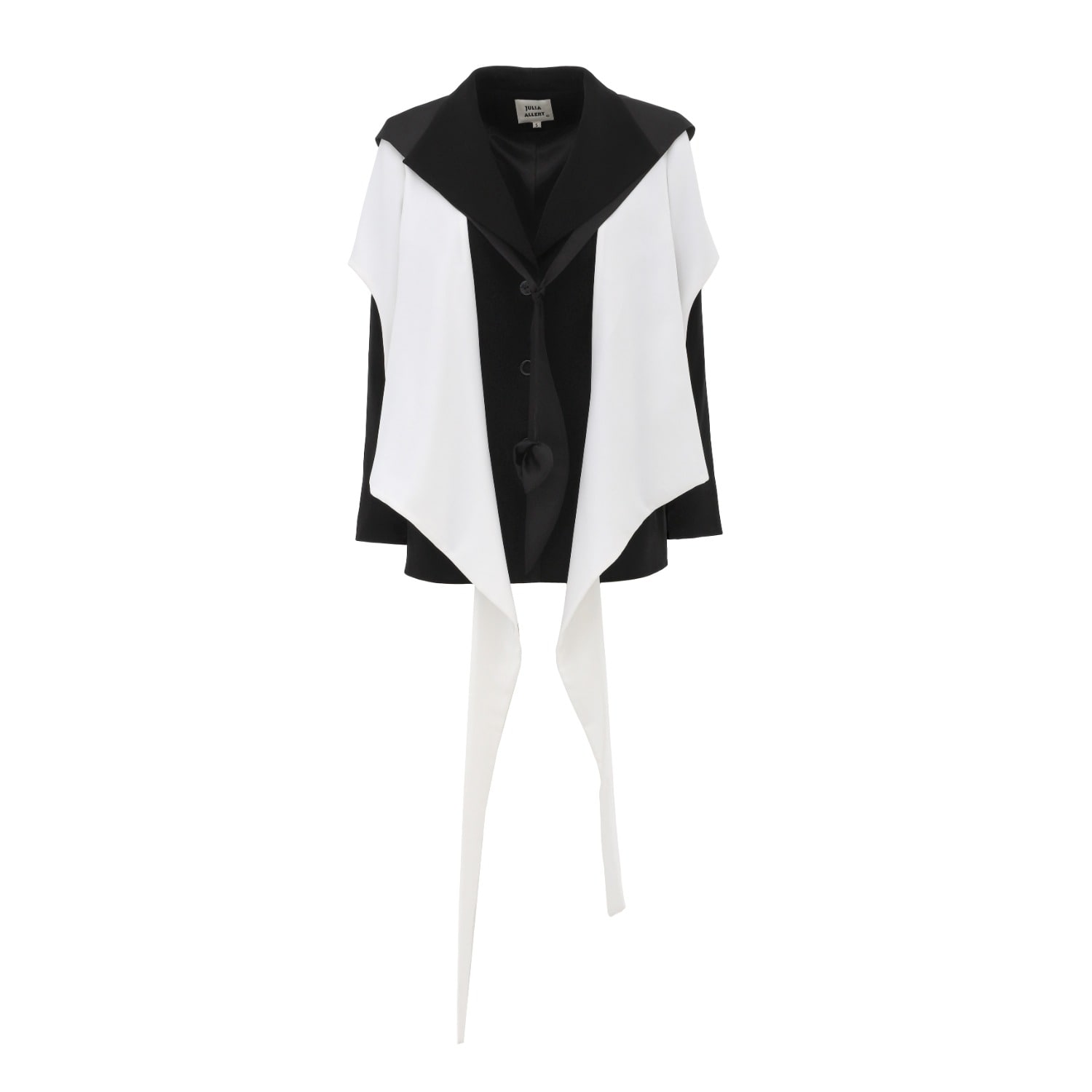 Julia Allert Women's Black / White Architectural Asymmetrical Hooded Jacket – Black White In Multi