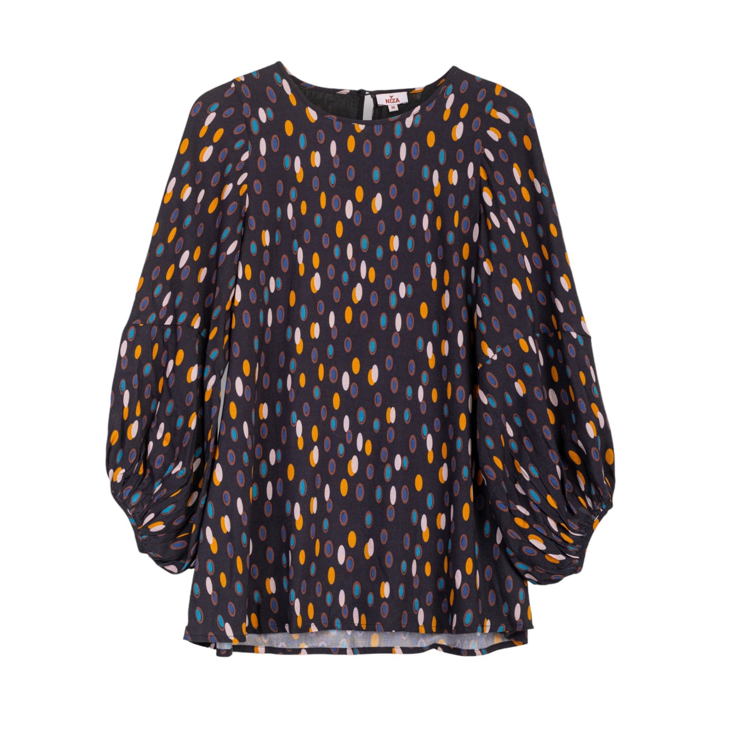 Niza Women's Black Alejandra Polka Dot Blouse In Black