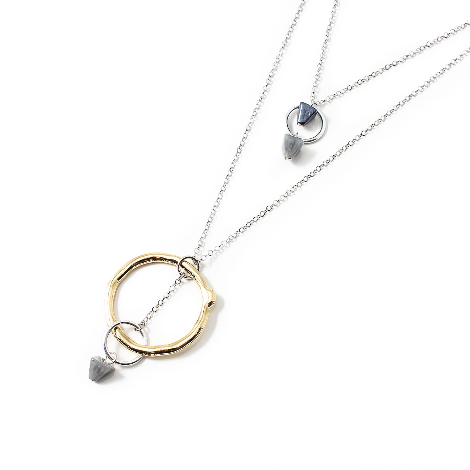 Women’s Grey / Gold / Silver Necklace: Keina, Smoke Anne-Marie Chagnon