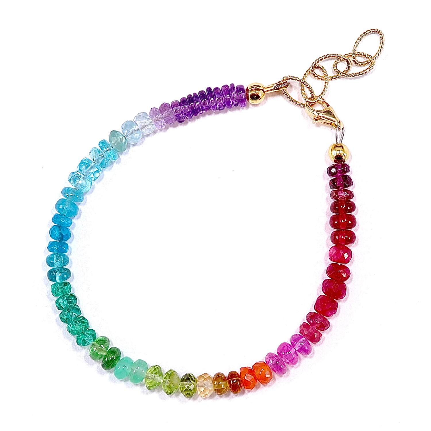 Mineralgems ✩ Studio Women's Blue / Red Rainbow Bracelet With Precious Gemstones