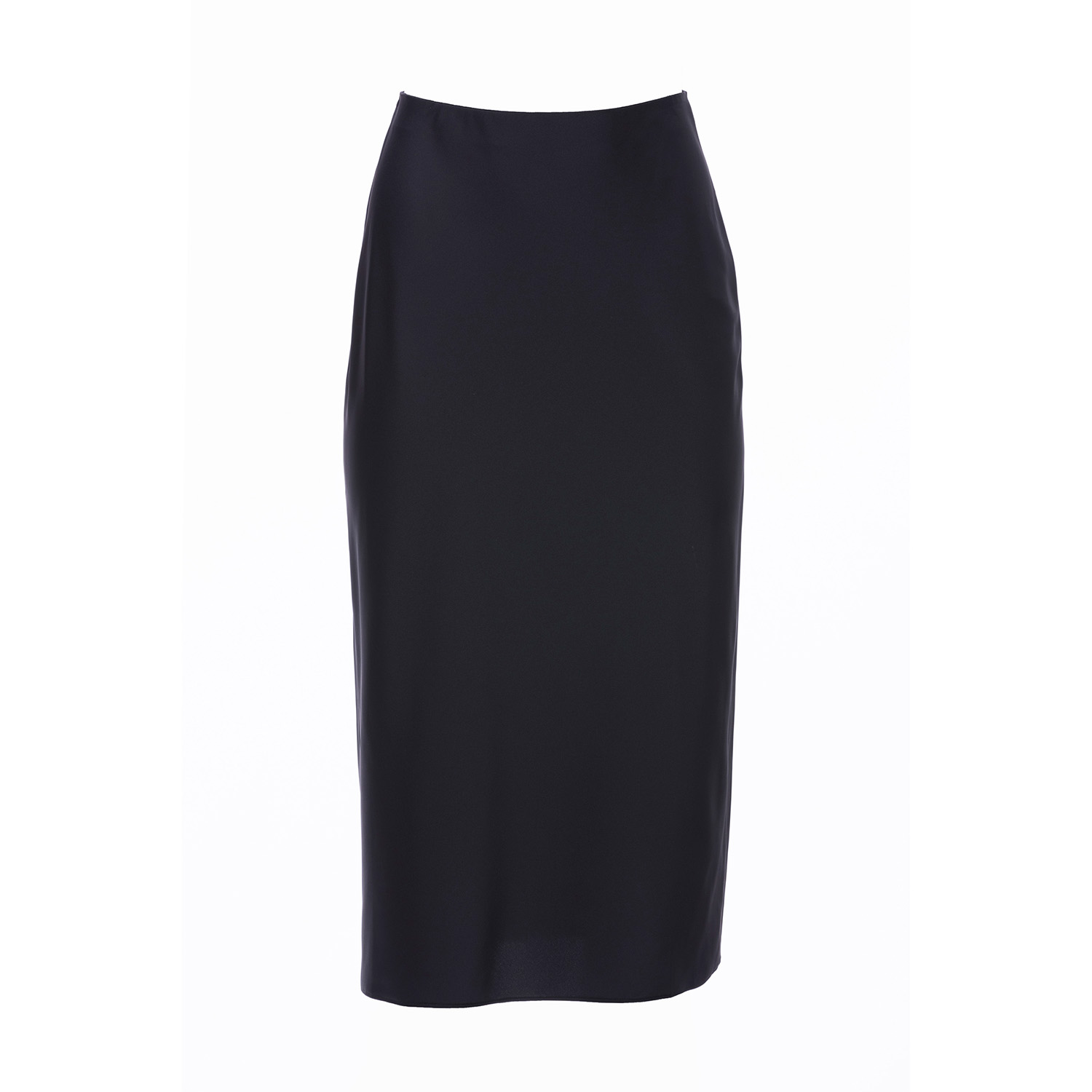 Carloslines Women's Bias Satin Skirt In Black Solid