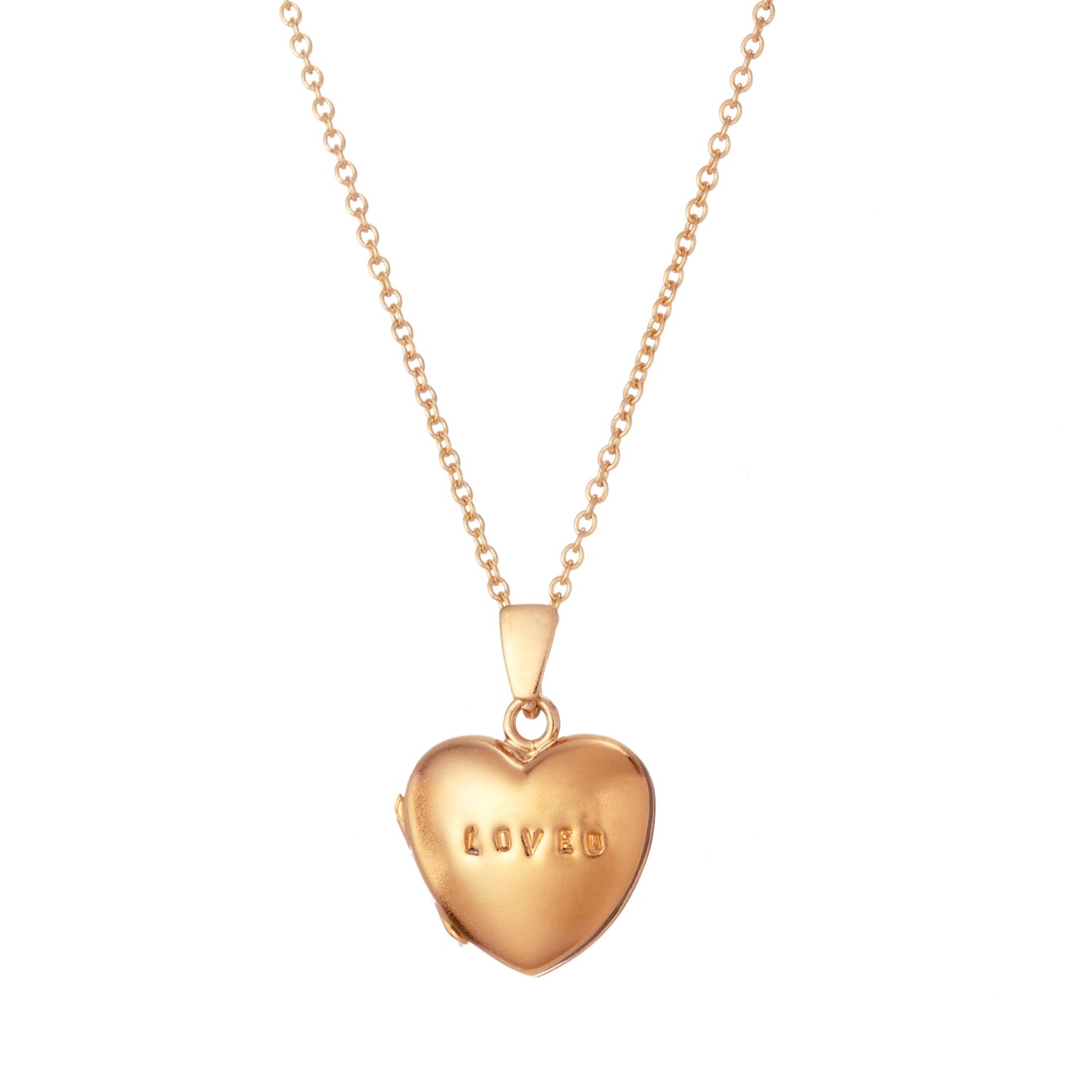 Women’s Gold Plated Loved Mini Heart Locket Necklace Posh Totty Designs