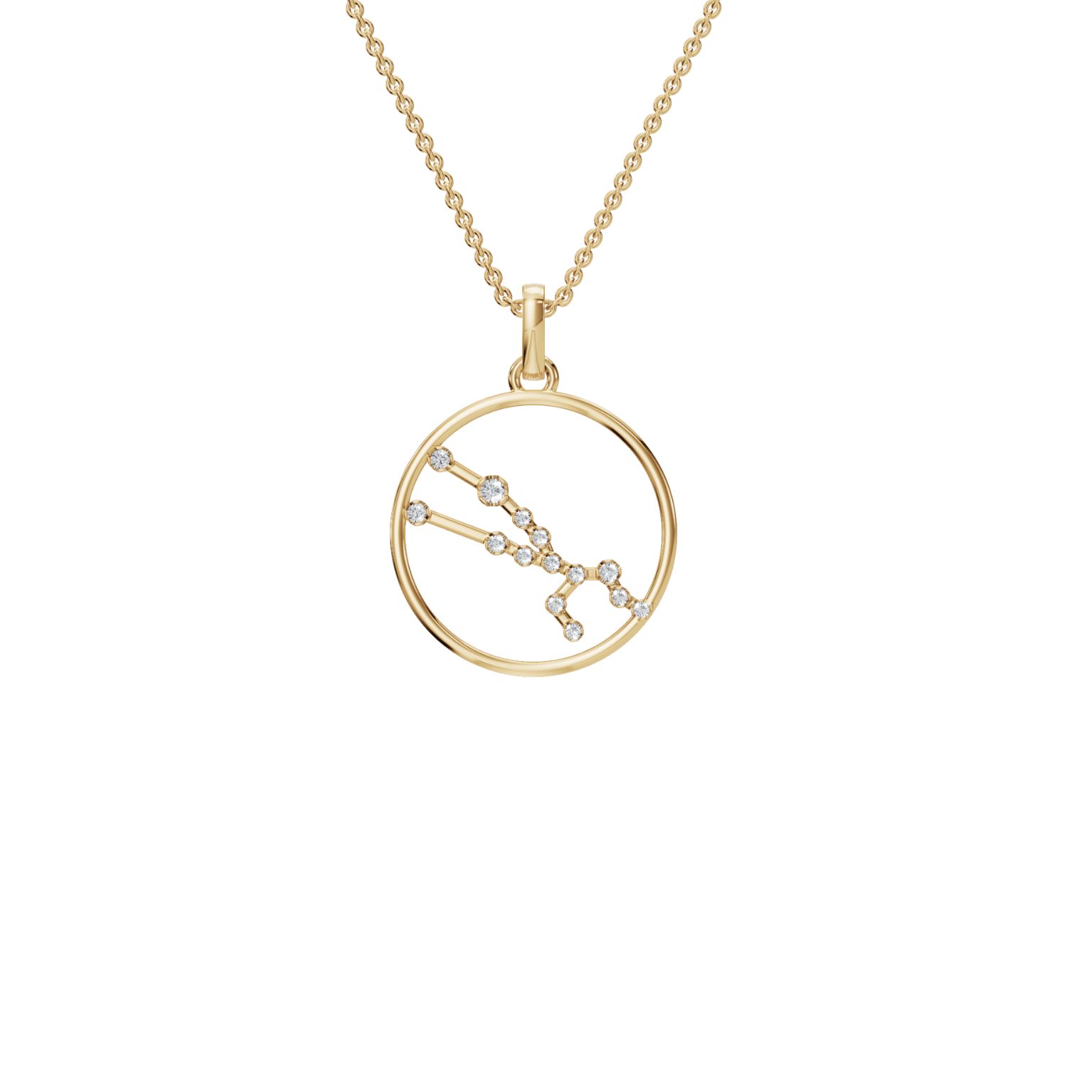 Aya Fine Jewelry Women's White / Yellow / Rose Gold Fourteen Kt Astral Aquarius Diamond Pendant Necklace
