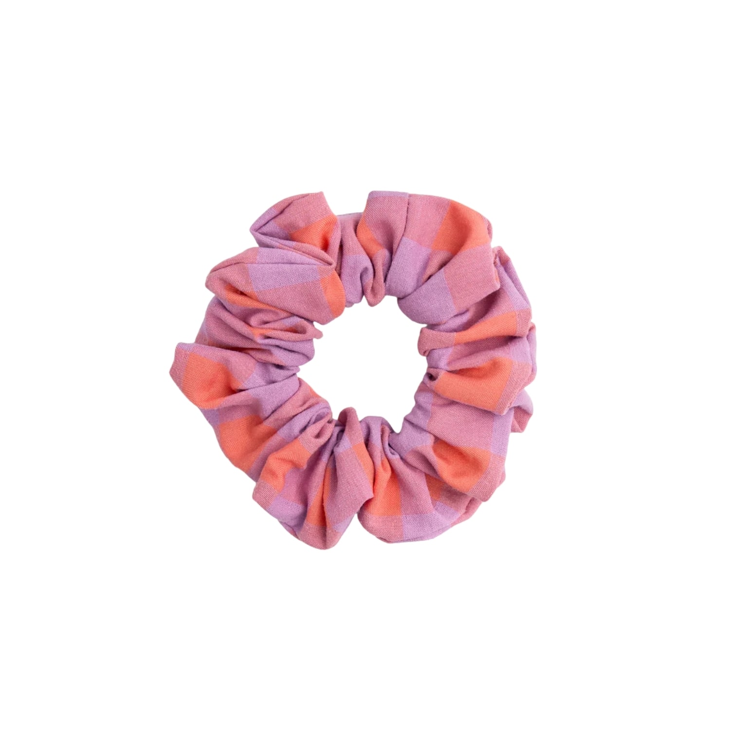 Women's Purple Violet Vichy Check Scrunchie Hair Tie, Noa | One Size | Cafide