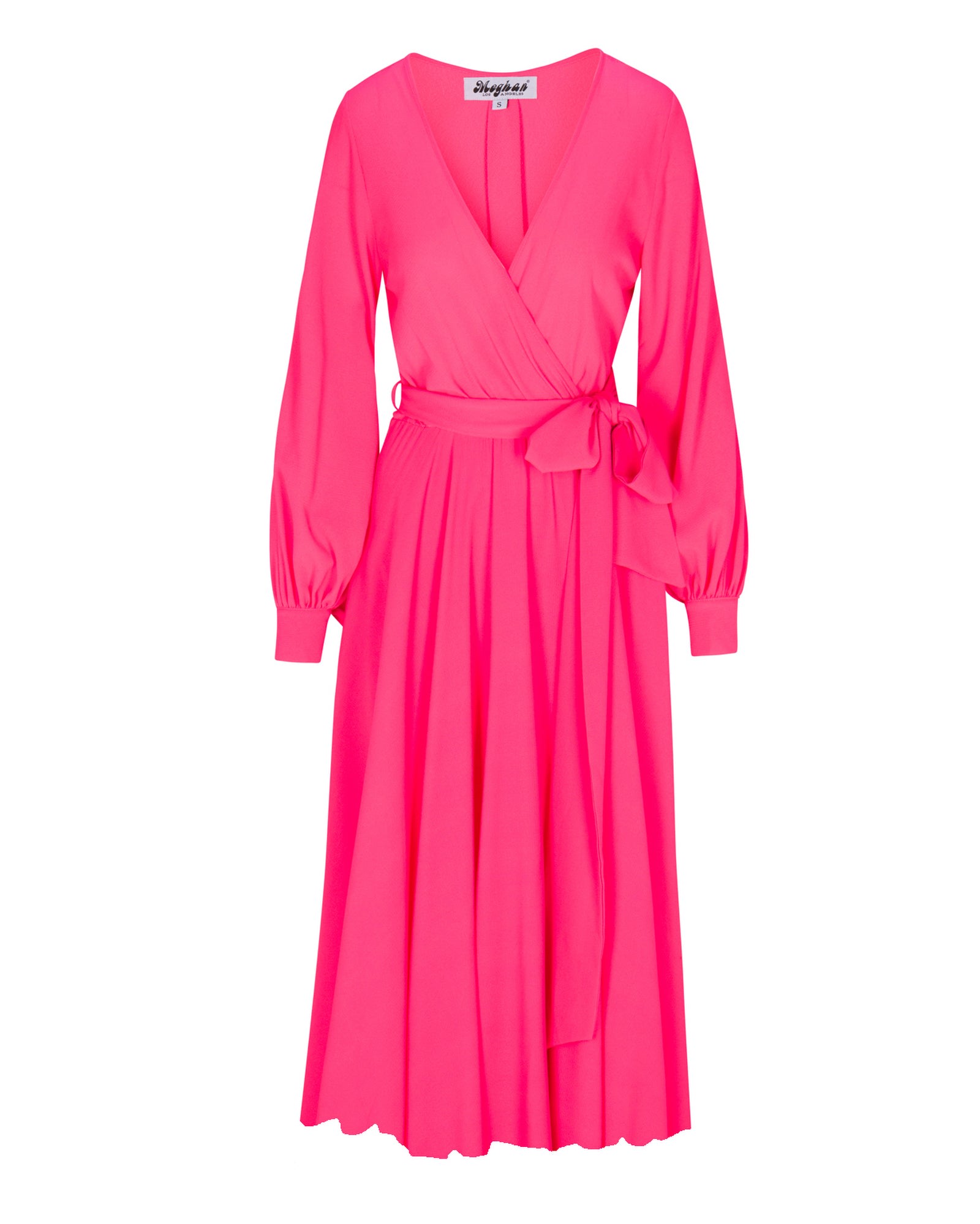 Women’s Pink / Purple Venus Midi Dress - Neon Pink Small Meghan Fabulous