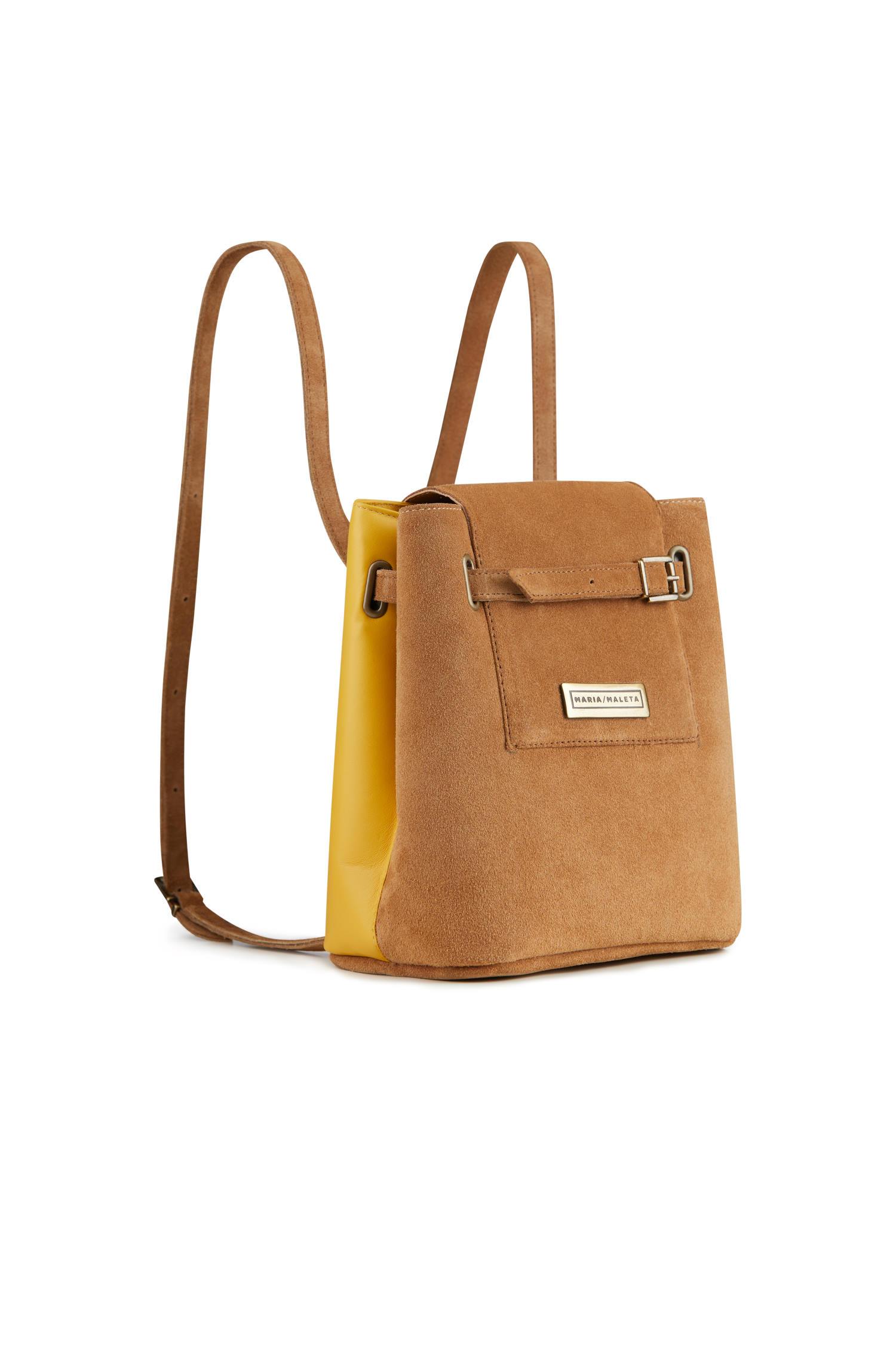 Women’s Yellow / Orange / Brown Mini Backpack Honey One Size Maria Maleta