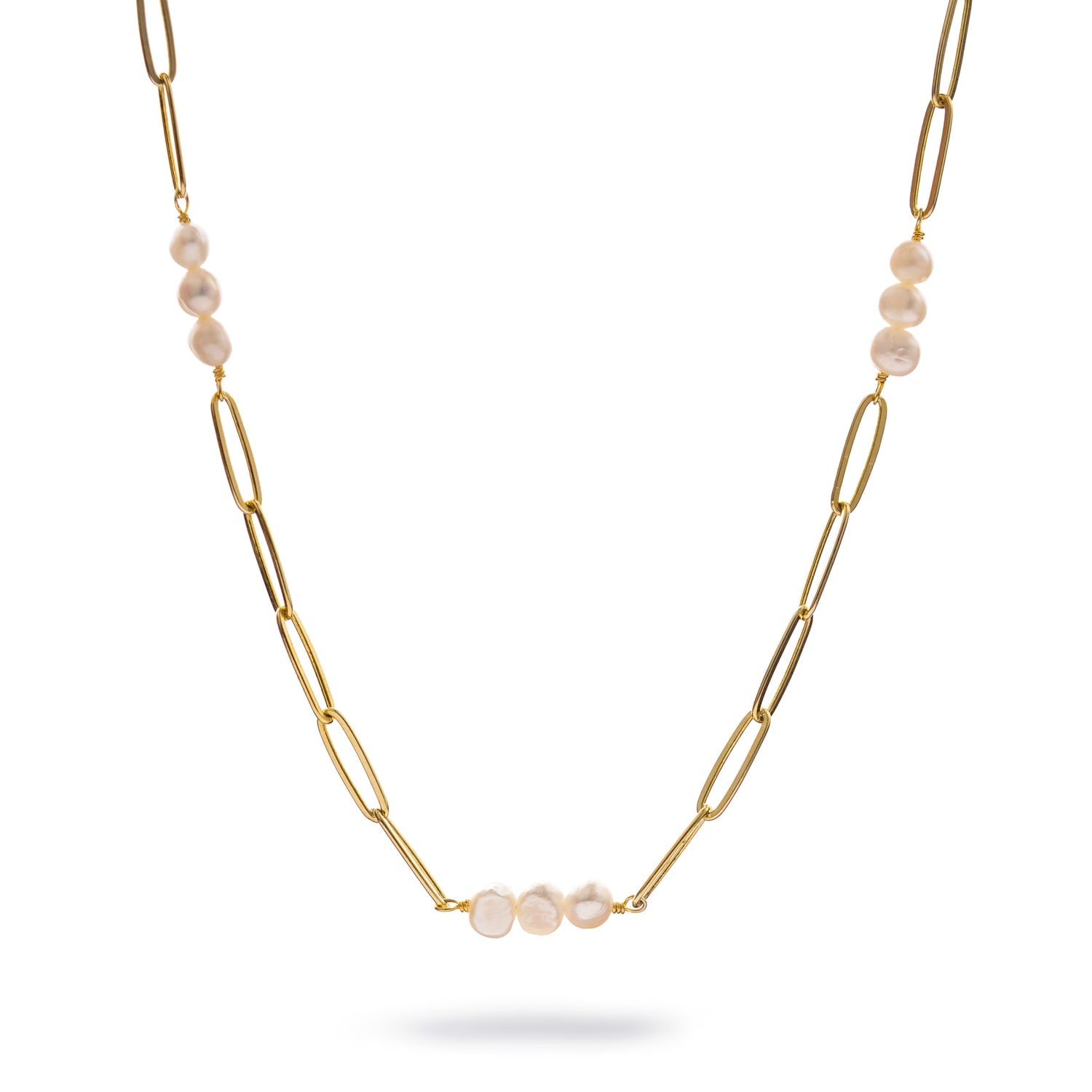 Ebru Jewelry Women's Gold / White Eternal Pearl Harmony Choker Gold Necklace - Gold In Gold
