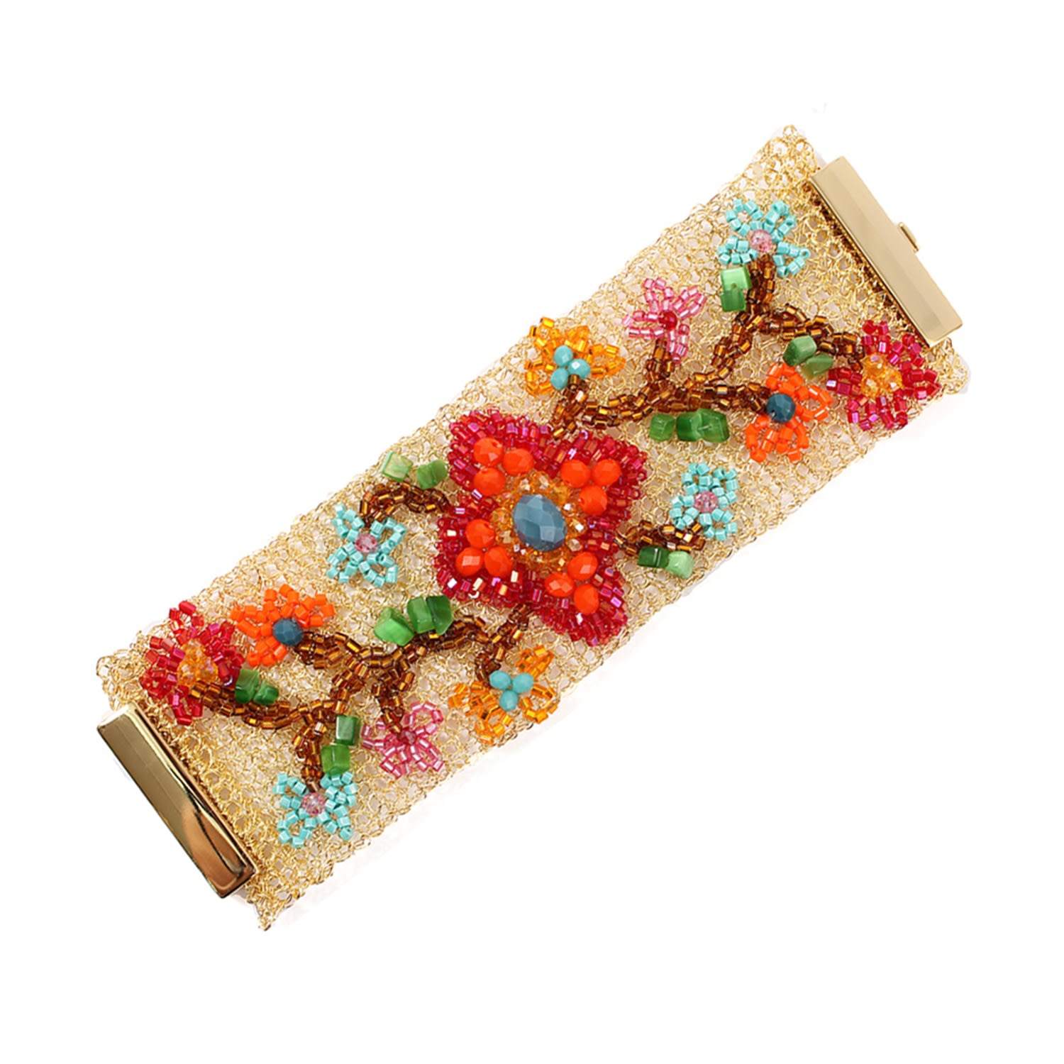 Lavish By Tricia Milaneze Women's Multicolor Garden Maxi Handmade Bracelet In Red