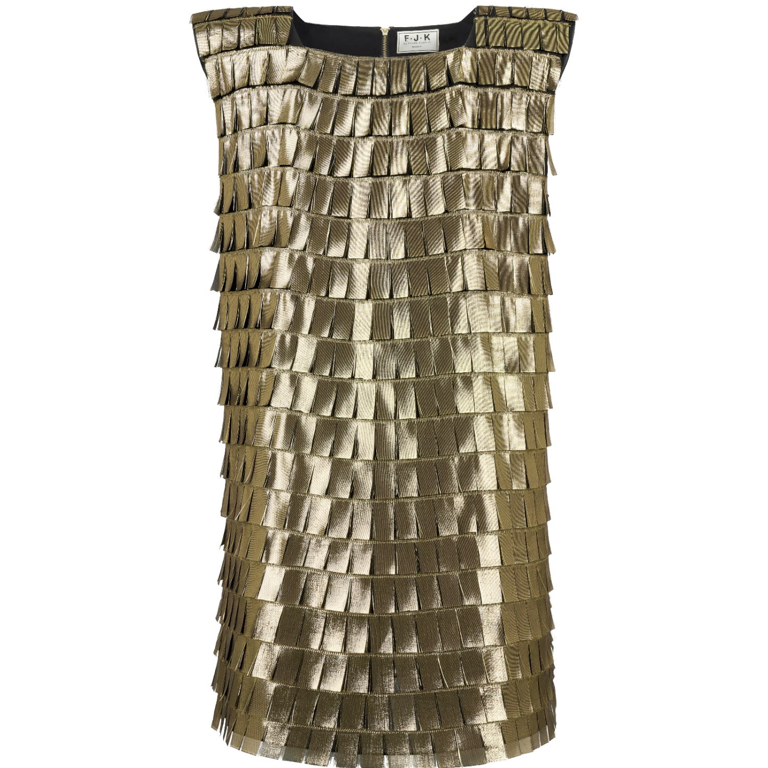 Women's Gold / Black Armour | The Golden Silk Dress | Small | F.j.k by Farah Kadhimi