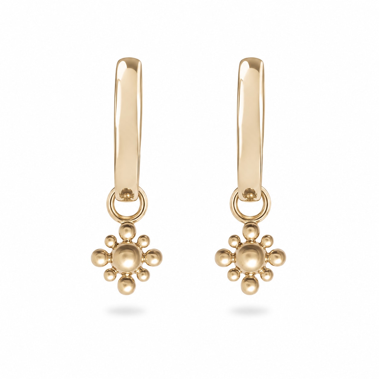 Zohreh Women's Beaded Flower Hoop Earrings 9k Gold