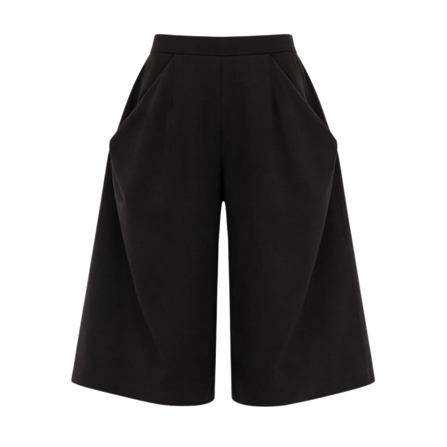 Black Wide-Leg Culotte Shorts | Sazha | Wolf & Badger