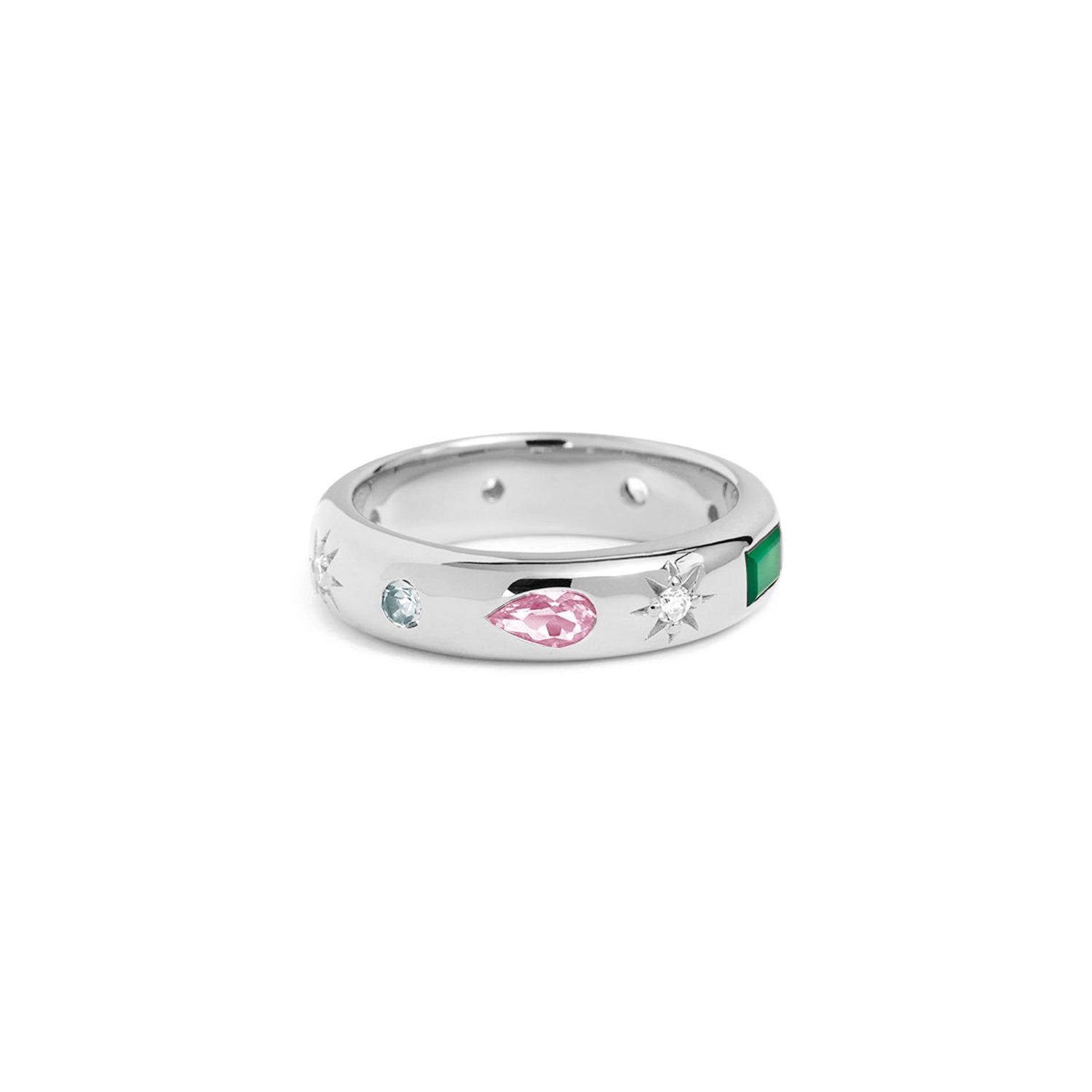 Gold Trip Women's Rainbow Ring In Silver In Metallic