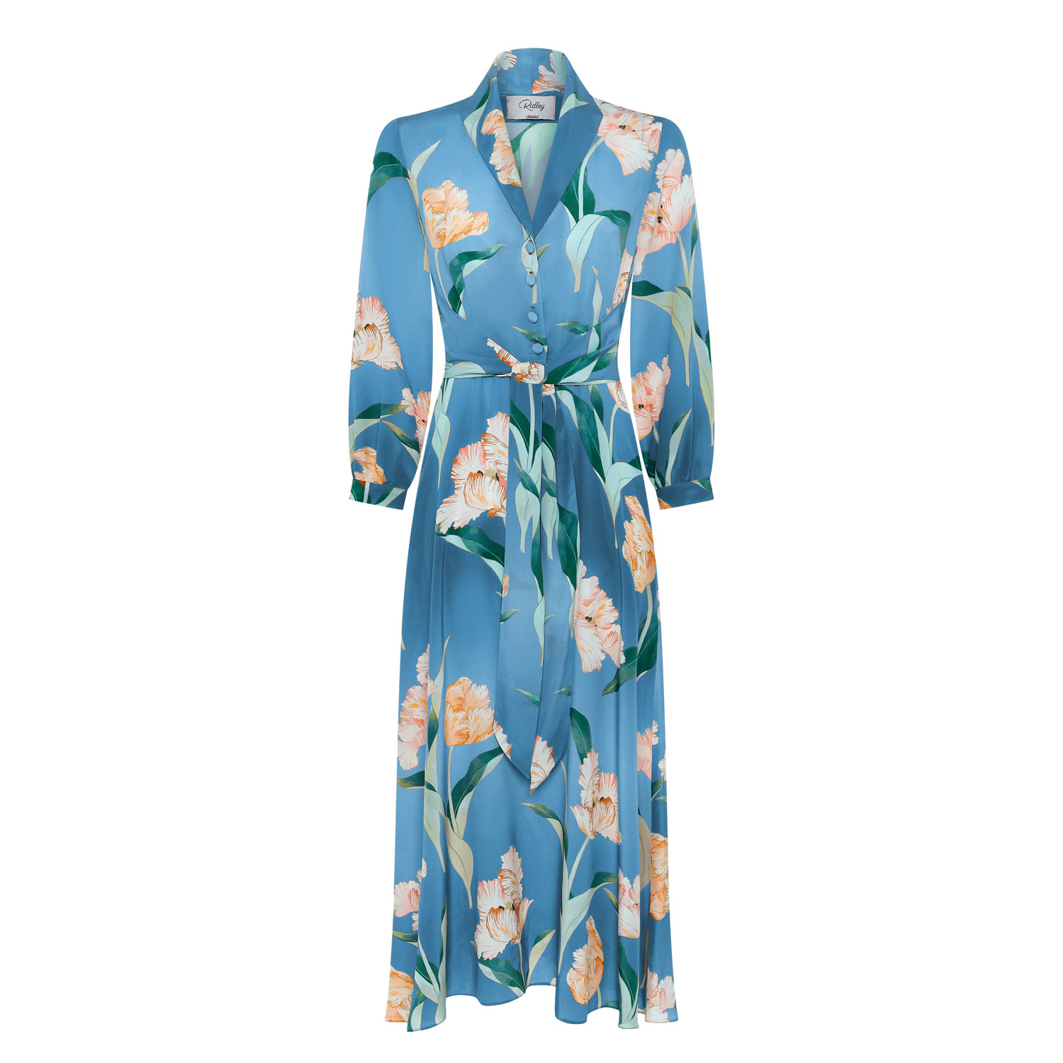 Ridley London Women's Heyde Dress: Blue Ohara Tulip Crepe Silk In Blue
