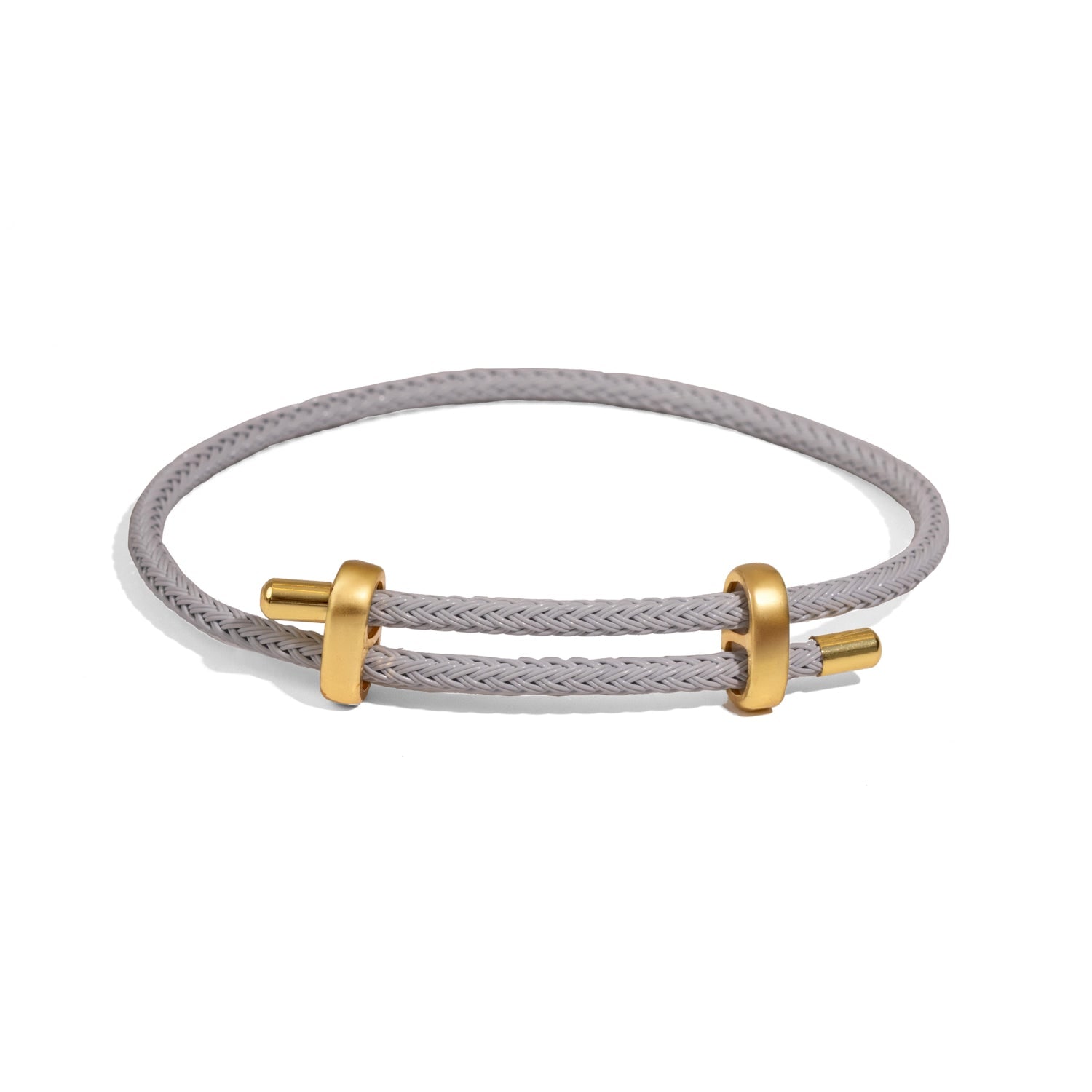 Ebru Jewelry Men's Gold / Grey Grey Glow Adjustable Gold Rope Bracelet - Silver In Gray