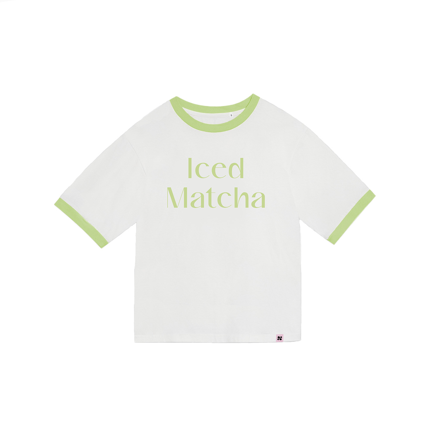 New Orchard Women's White Vegan T-shirt Iced Matcha In White