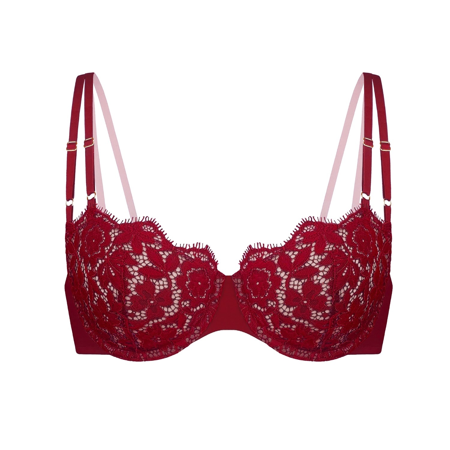 Monique Morin Lingerie Women's Red Frisson Balconette Bra Bloodstone In Red