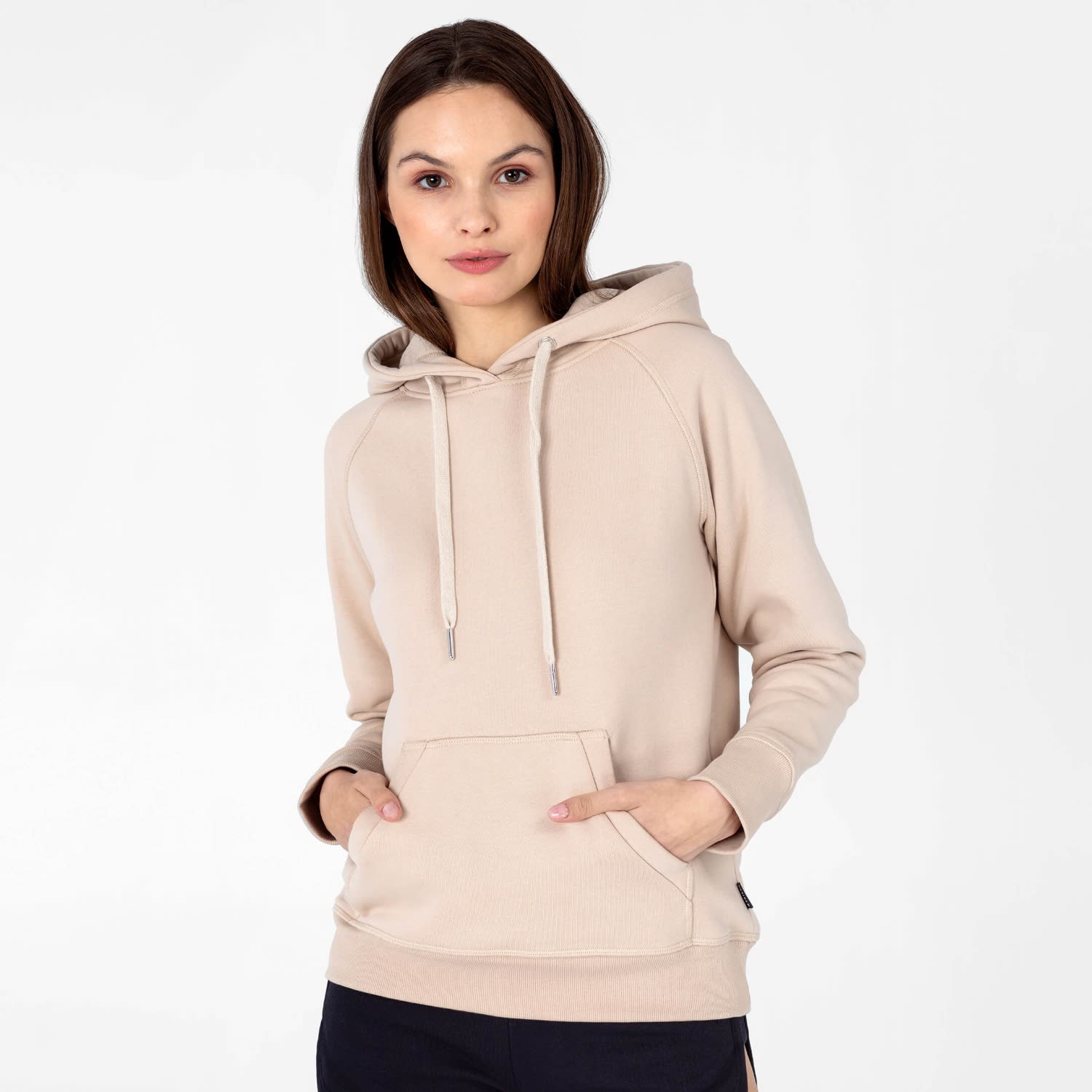 Women s Raglan Hoodie Beige Basiclo Wolf Badger