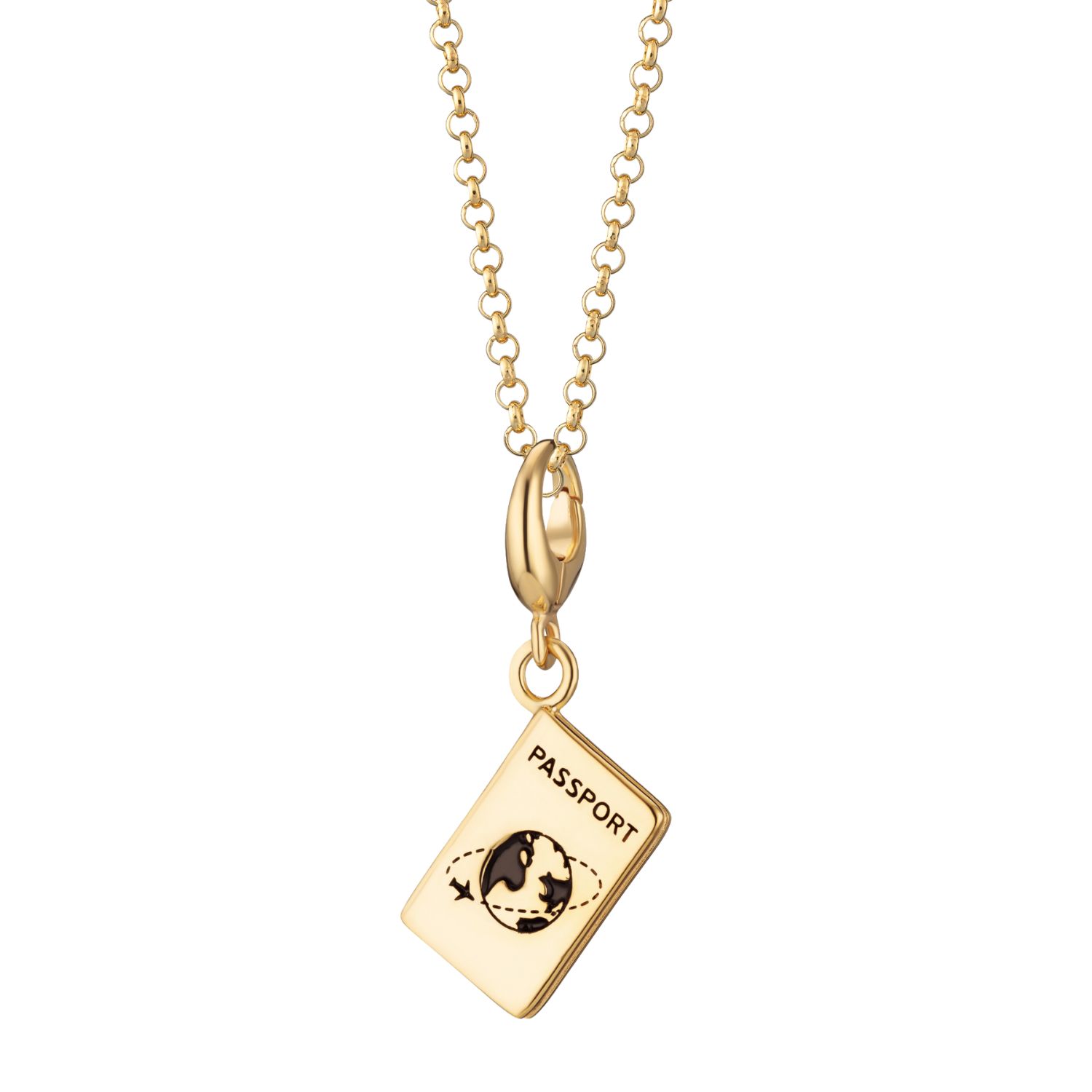 Lily Charmed Women's Gold Plated Passport Charm Necklace