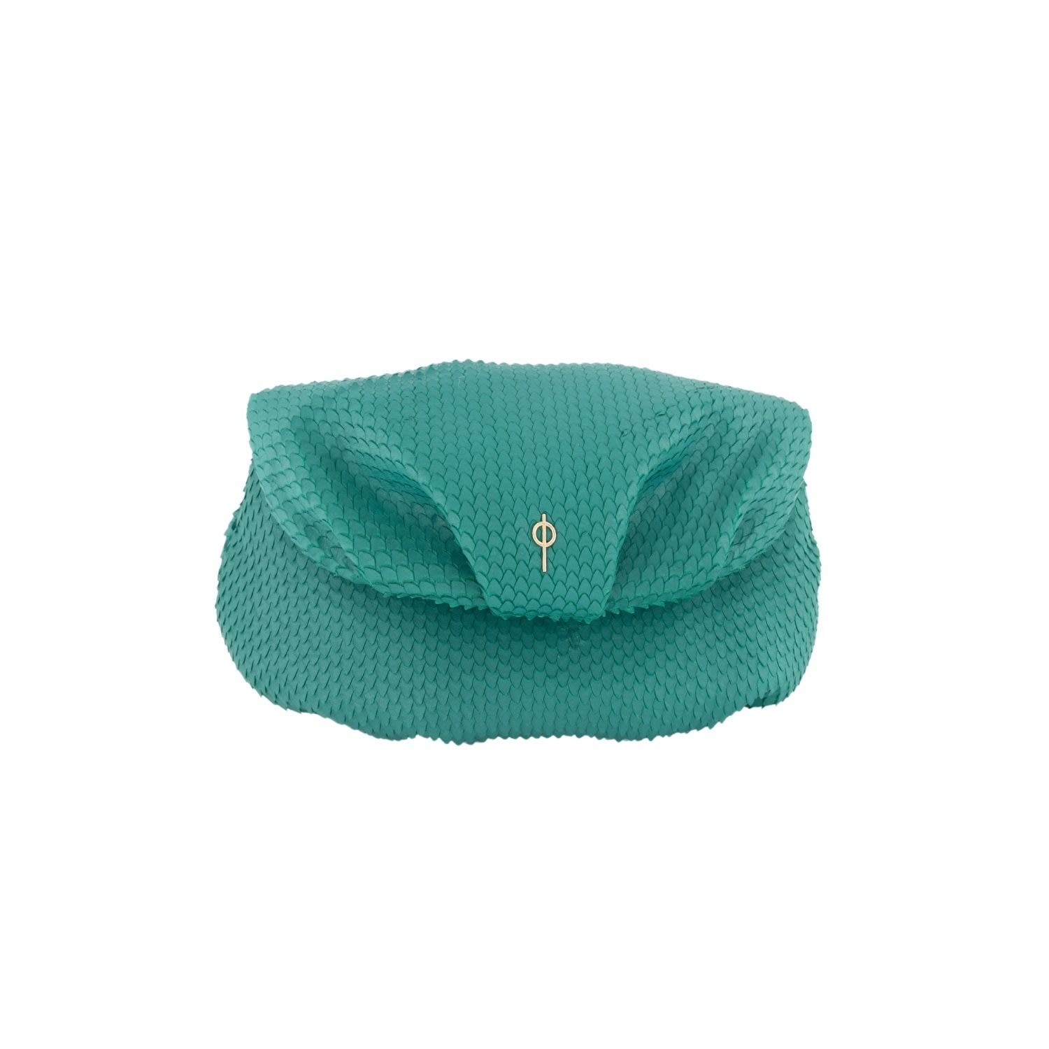 Otrera Women's Green Leda Snake / Leather Clucth In Green