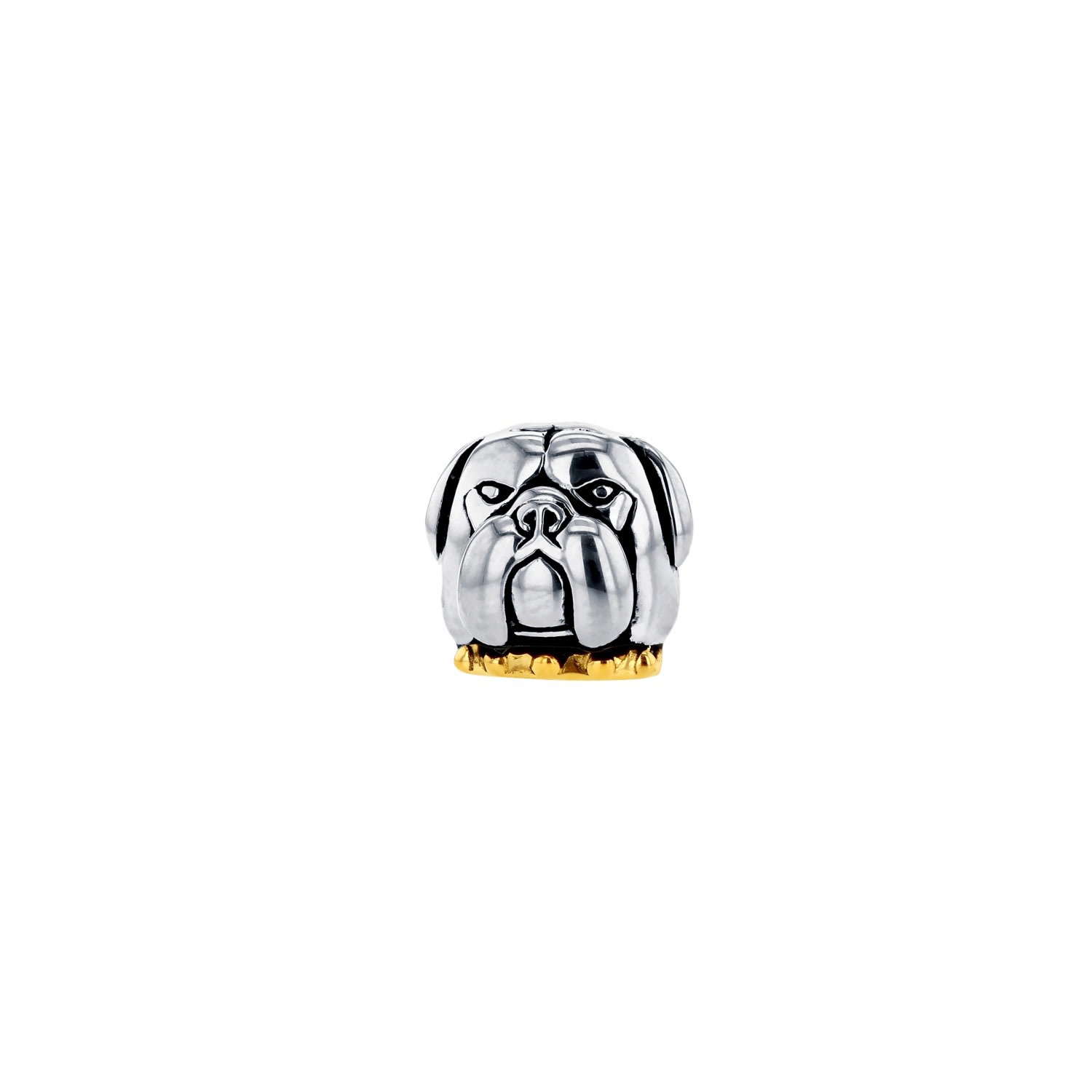 Women’s Bulldog Stud Earring 2Tone Sterling Silver With 18Kt Gold-Plated Detail True Rocks