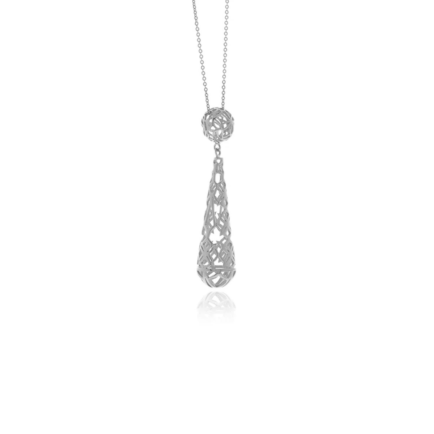 Georgina Jewelry Women's Silver Signature Drop Necklace In Gray