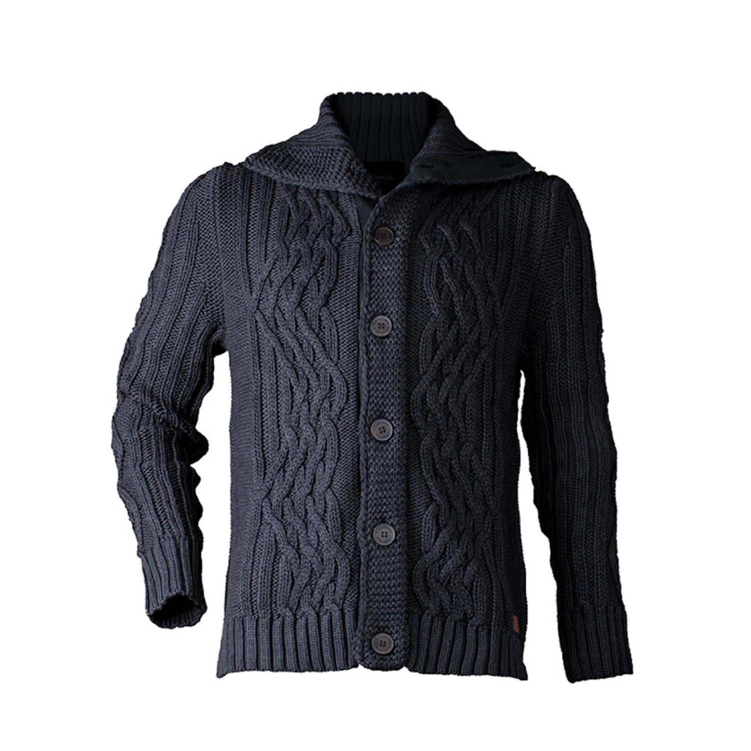 Y.chroma Men's Black / Grey / Neutrals Power Cable Sweater Obsidian Gray
