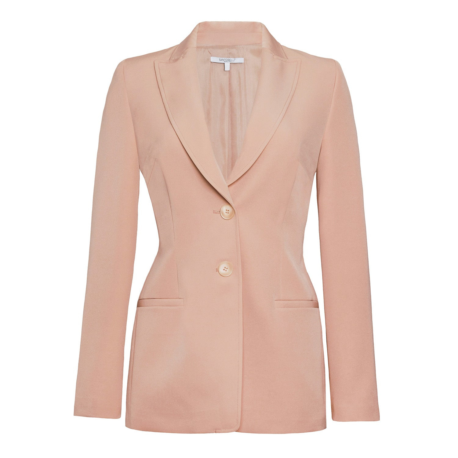 Santorelli Women's Pink Juno Double Button Jacket In Soft Stretch Crepe In Pink