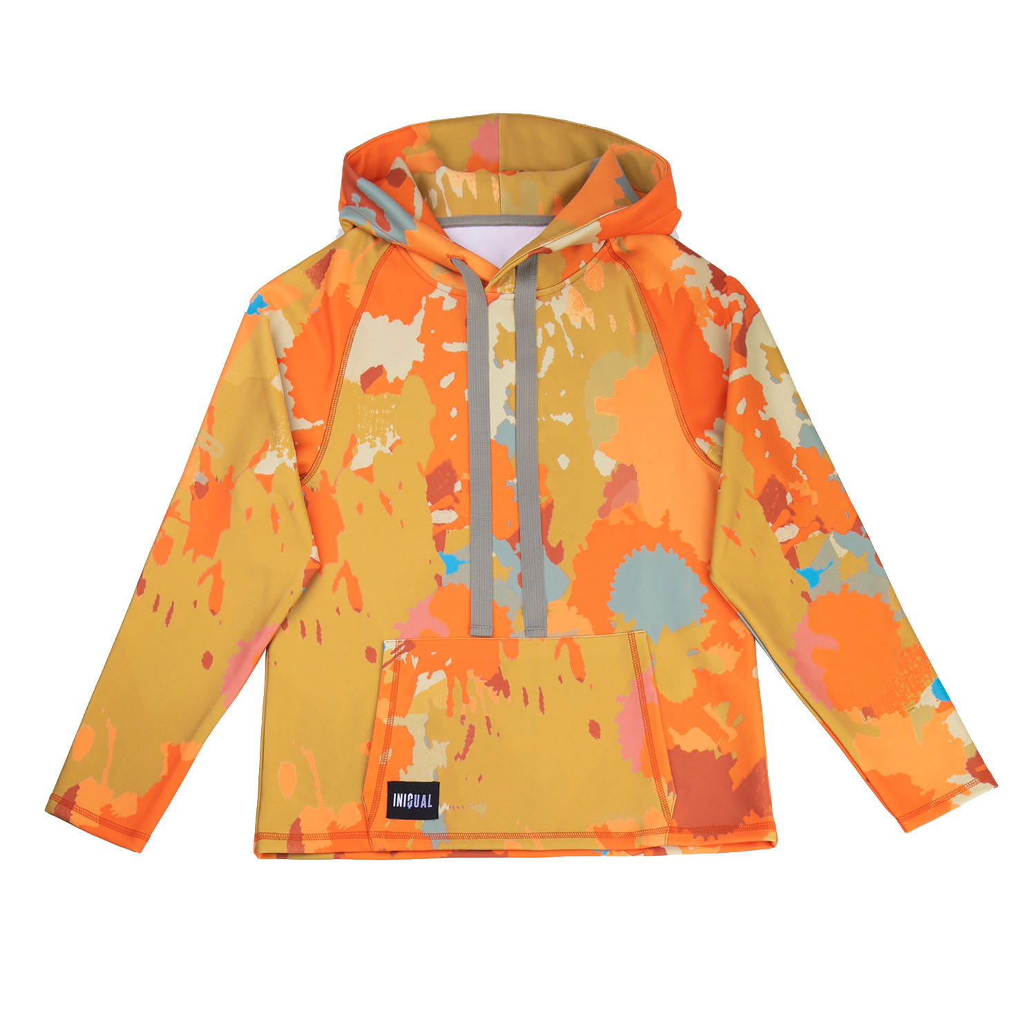 Yellow / Orange Unisex Orange Camouflage Hoodie Medium Iniqual