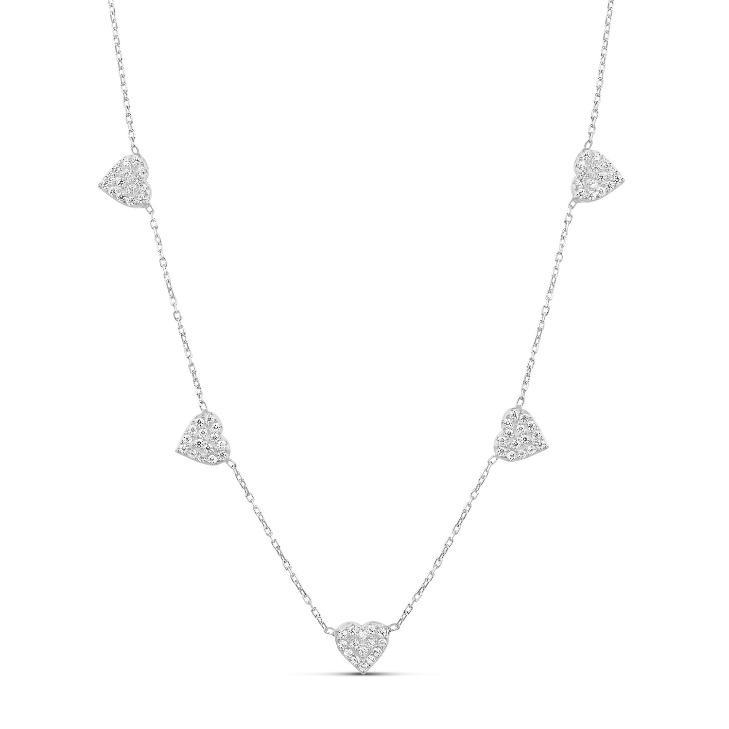 Shymi Women's Multi Heart Necklace - Silver In Silver