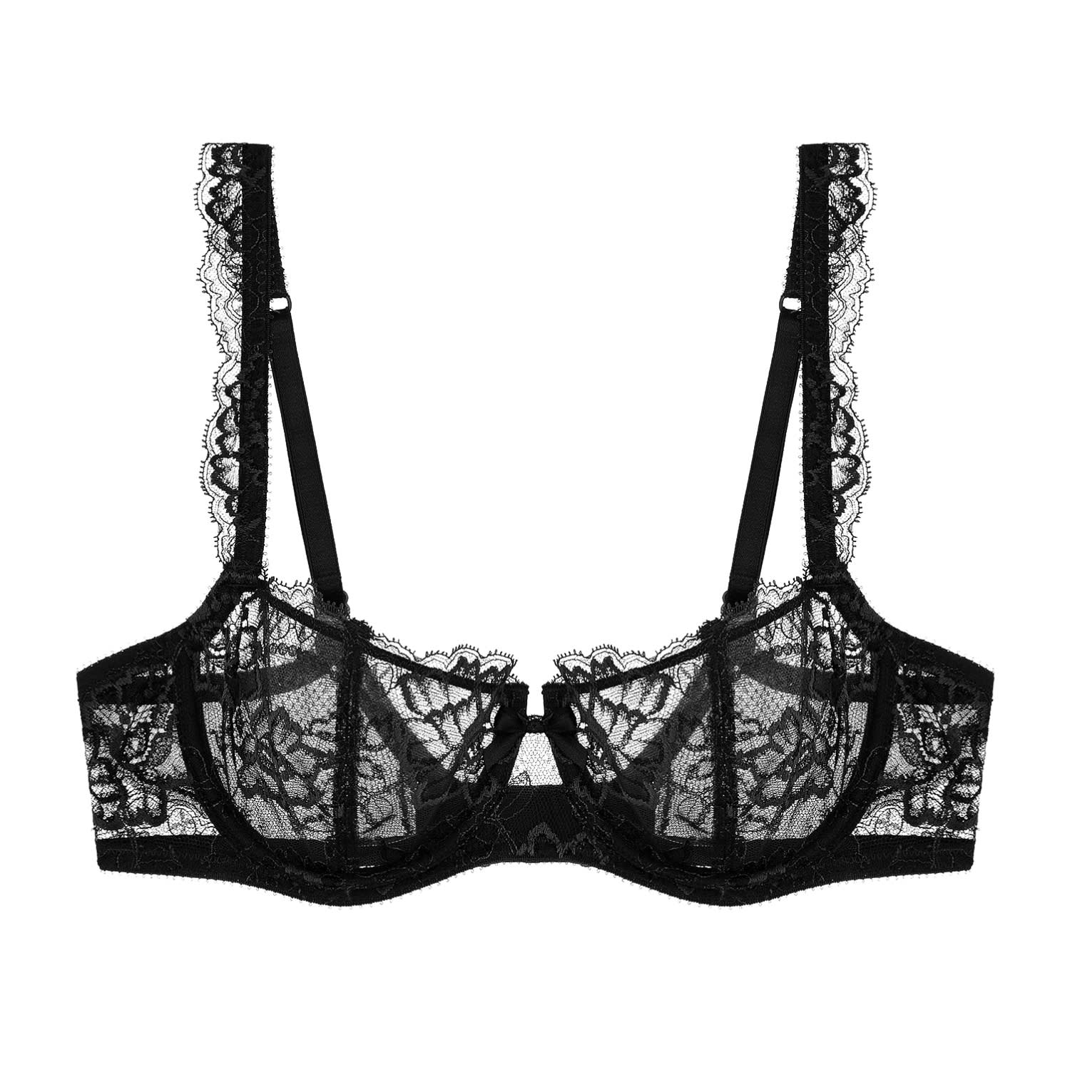 Women&rsquo;s Black Isabel Balconette Bra Noir | 32G | Journelle