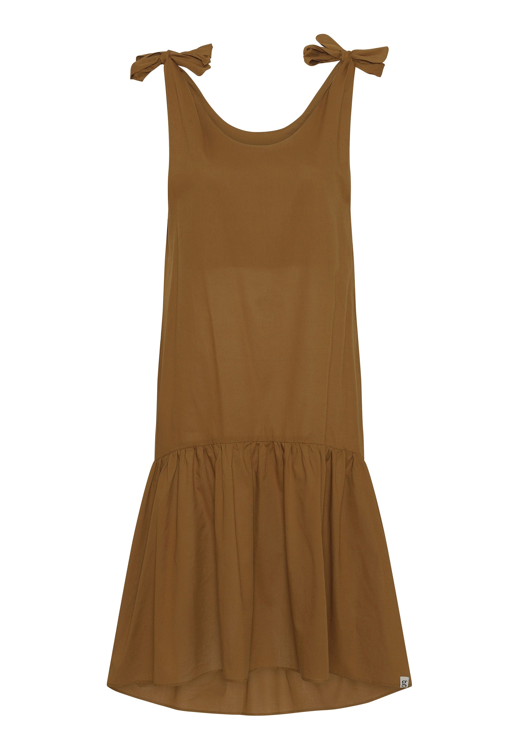 Grobund Women's Brown The  Dagmar Dress - The Bohemian One With Bows In Cinnamon In Brown