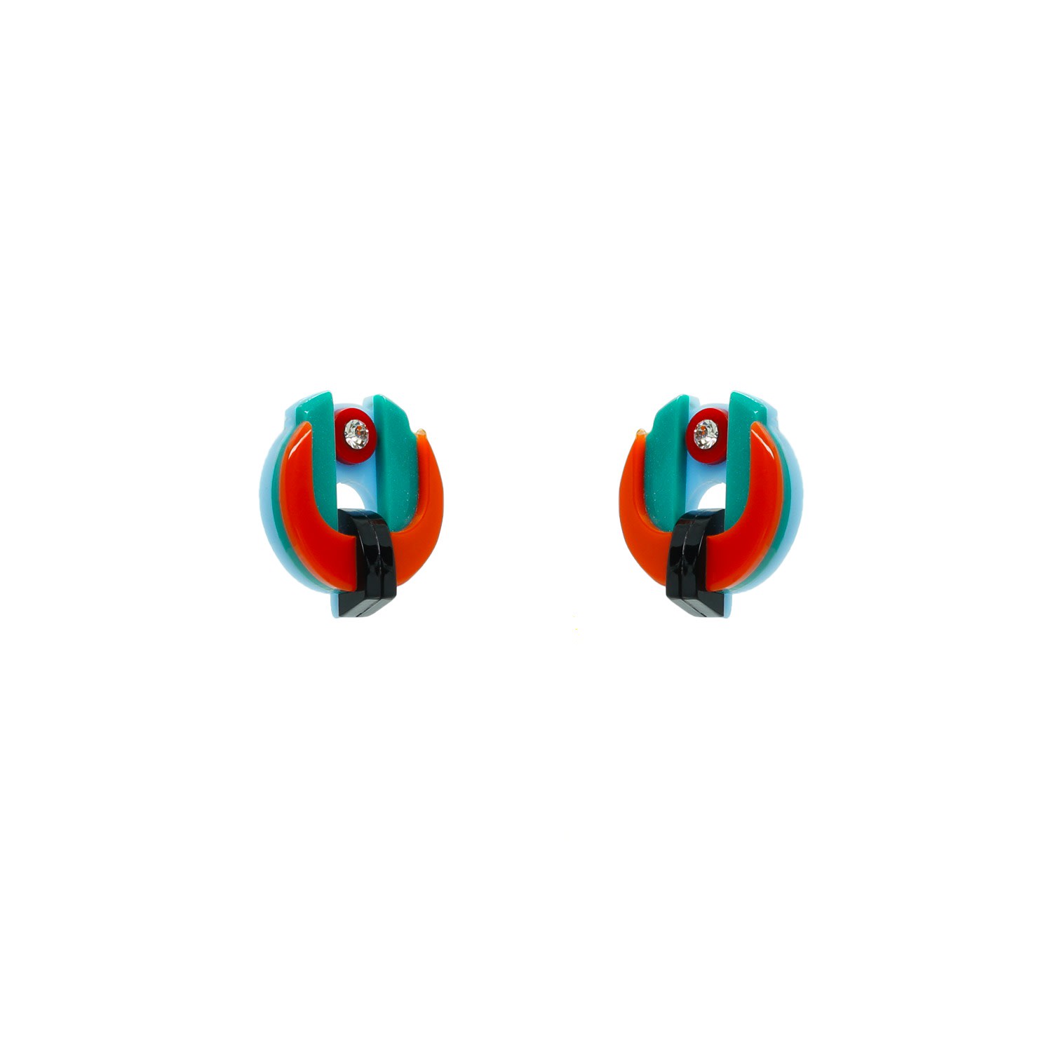 Gissa Bicalho Women's Yellow / Orange Handmade Acrylic Earring Short Protea - Yellow & Orange