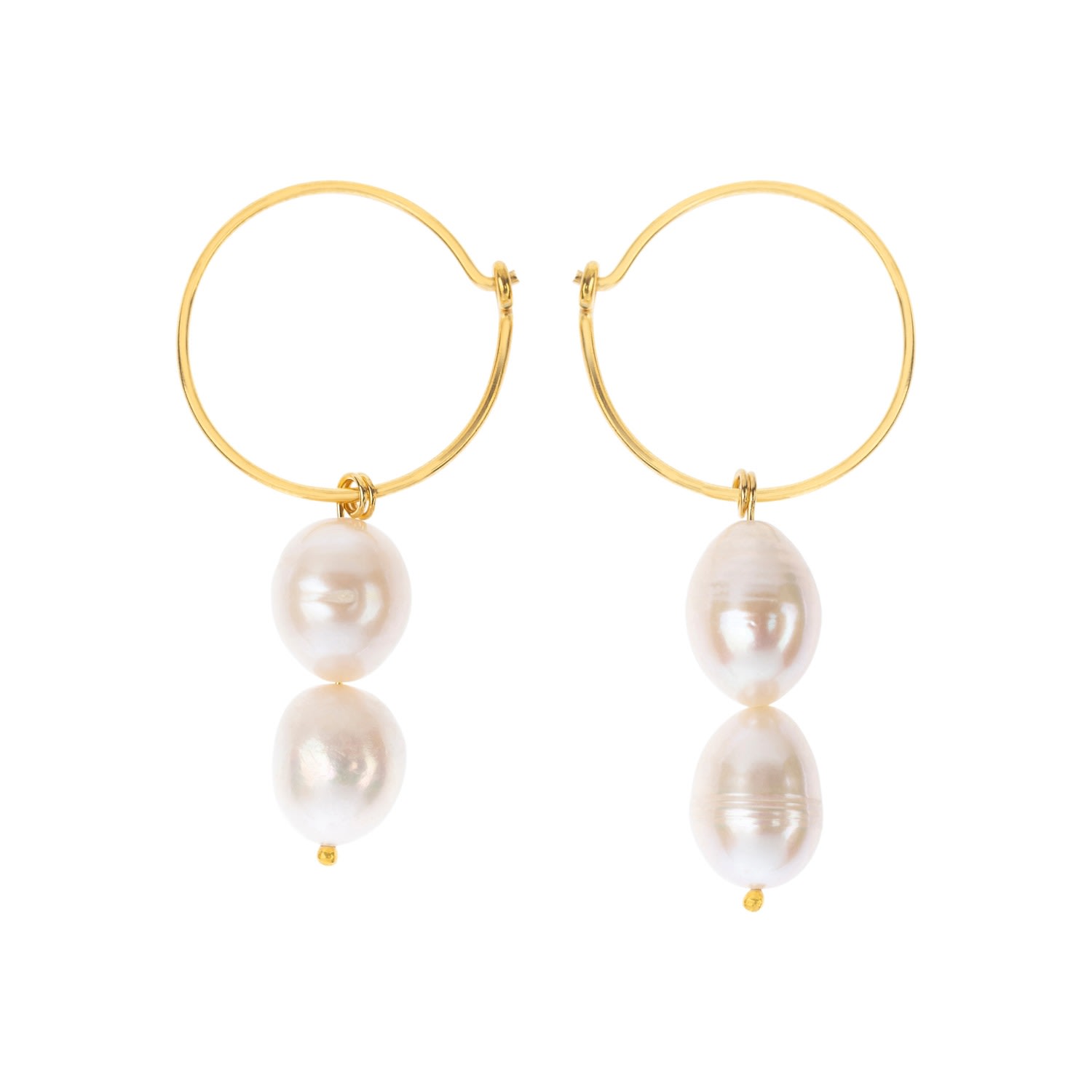 Women’s White Foxy Pearl & Silver Earrings Bonjouk Studio