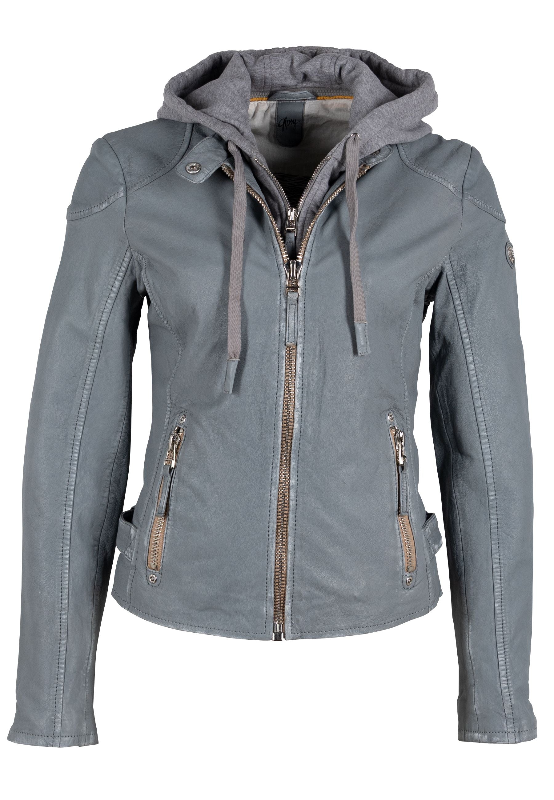 Women’s Blue Finja Rf Leather Jacket, Winter Sky Medium Mauritius