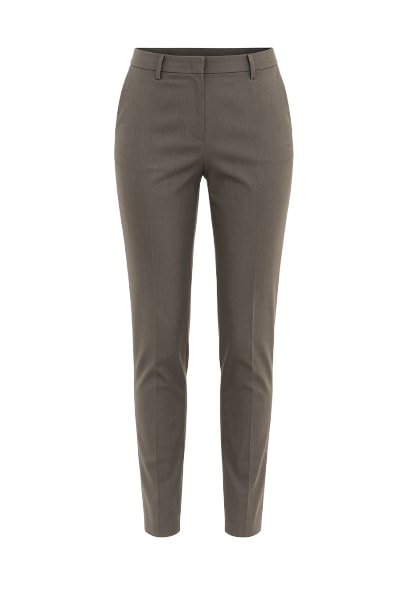 Conquista Women's Brown Classic Straight Pants In Gray