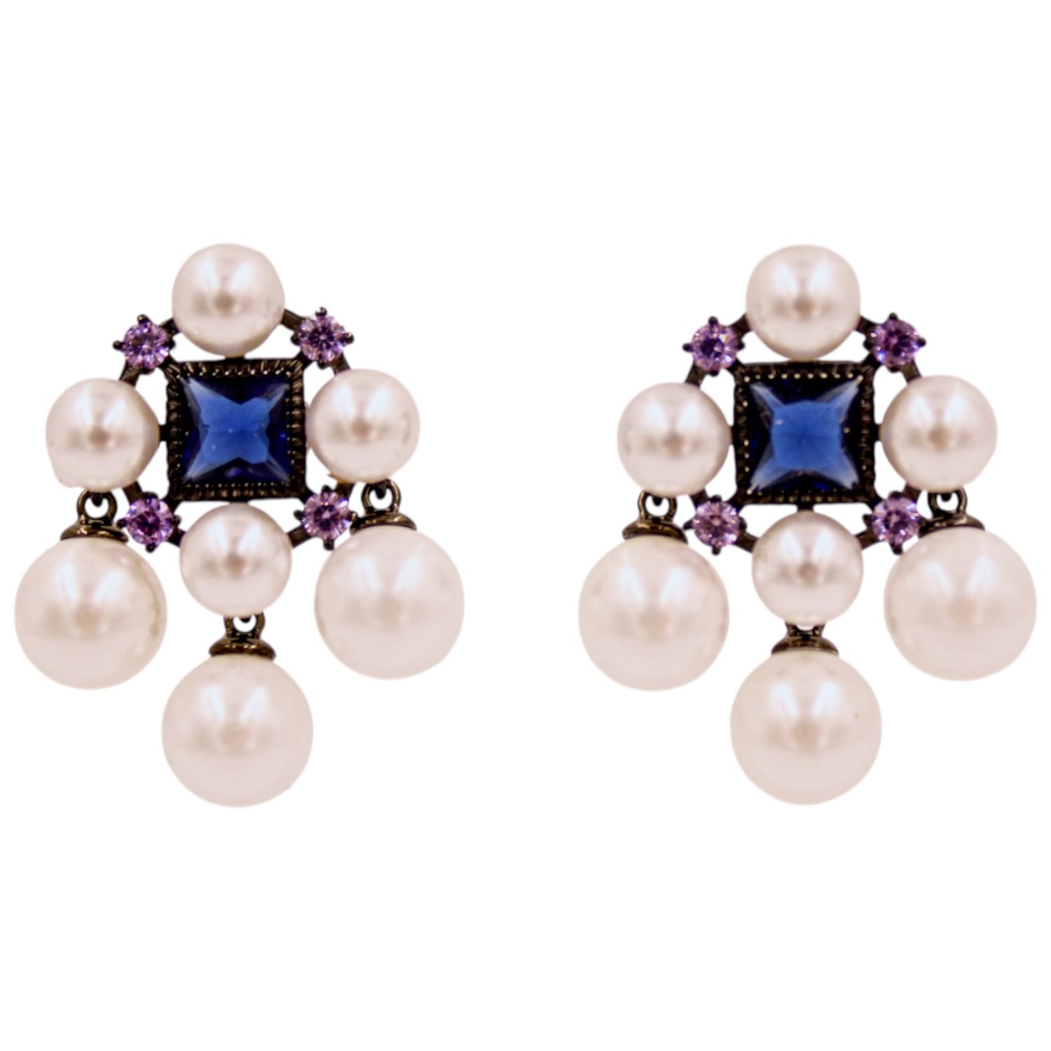 1610istanbul Women's Grey Luna Di Amalfi Pearl Earrings
