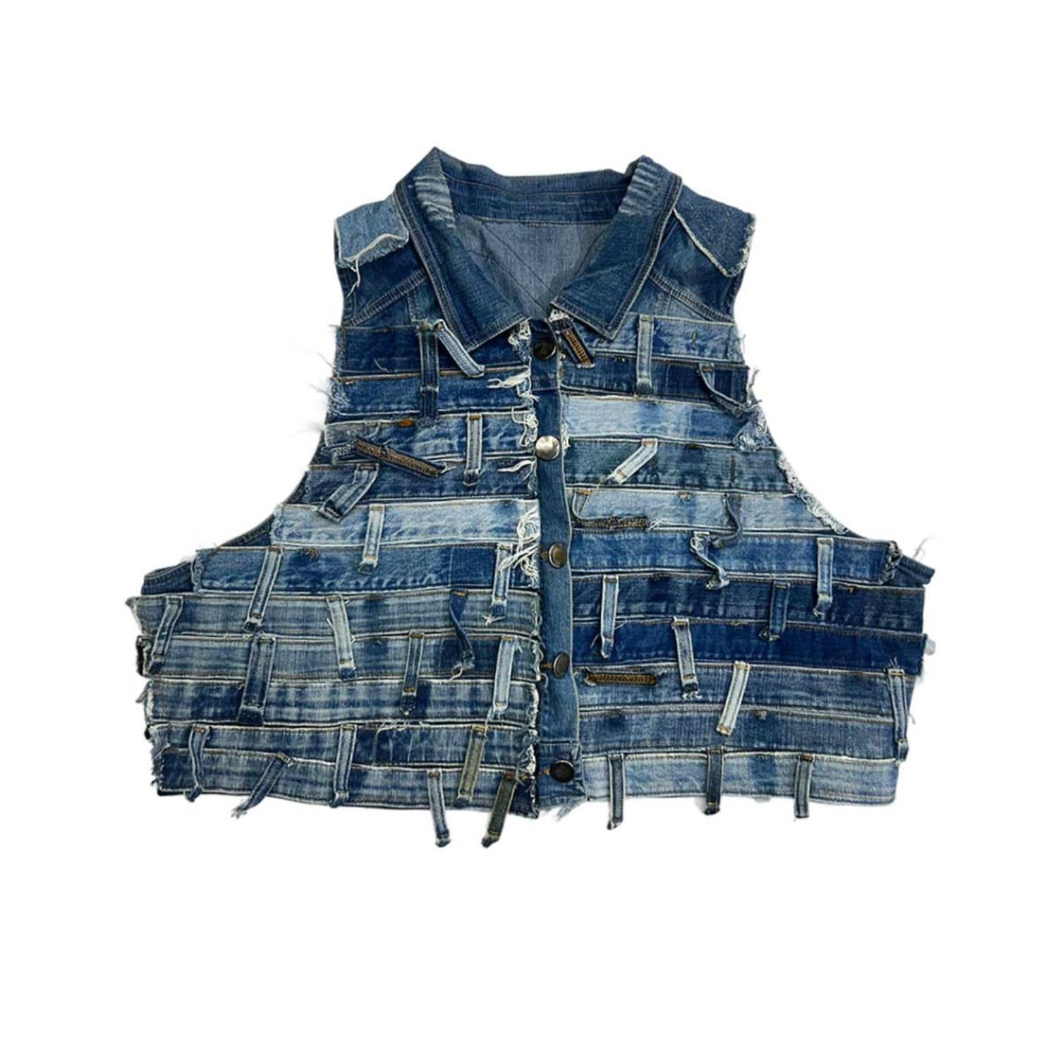 Zasta Studio Women's Shredded Couture Denim Vest